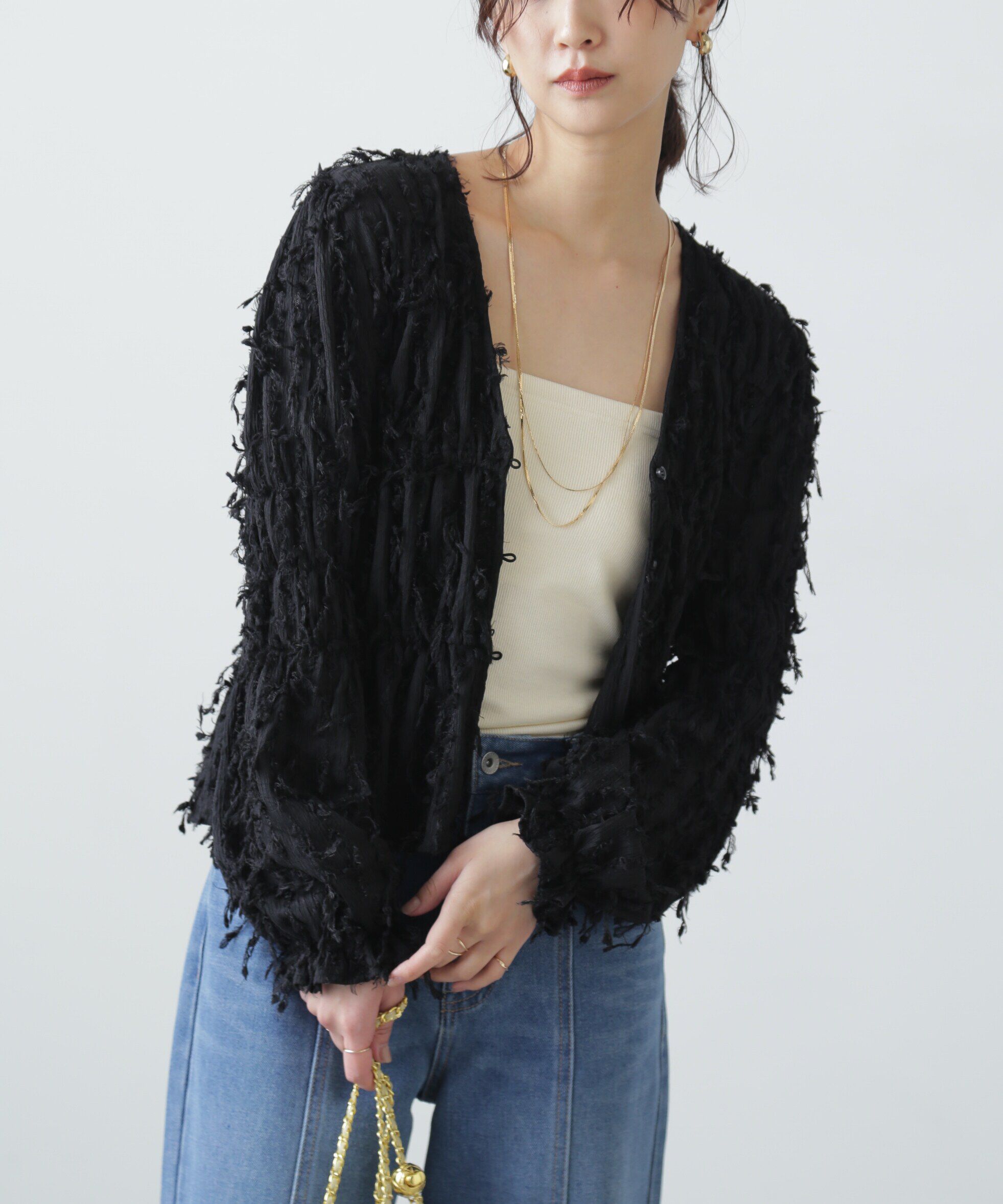  「フリンジジャガードブラウス」|シャツ・ブラウス|