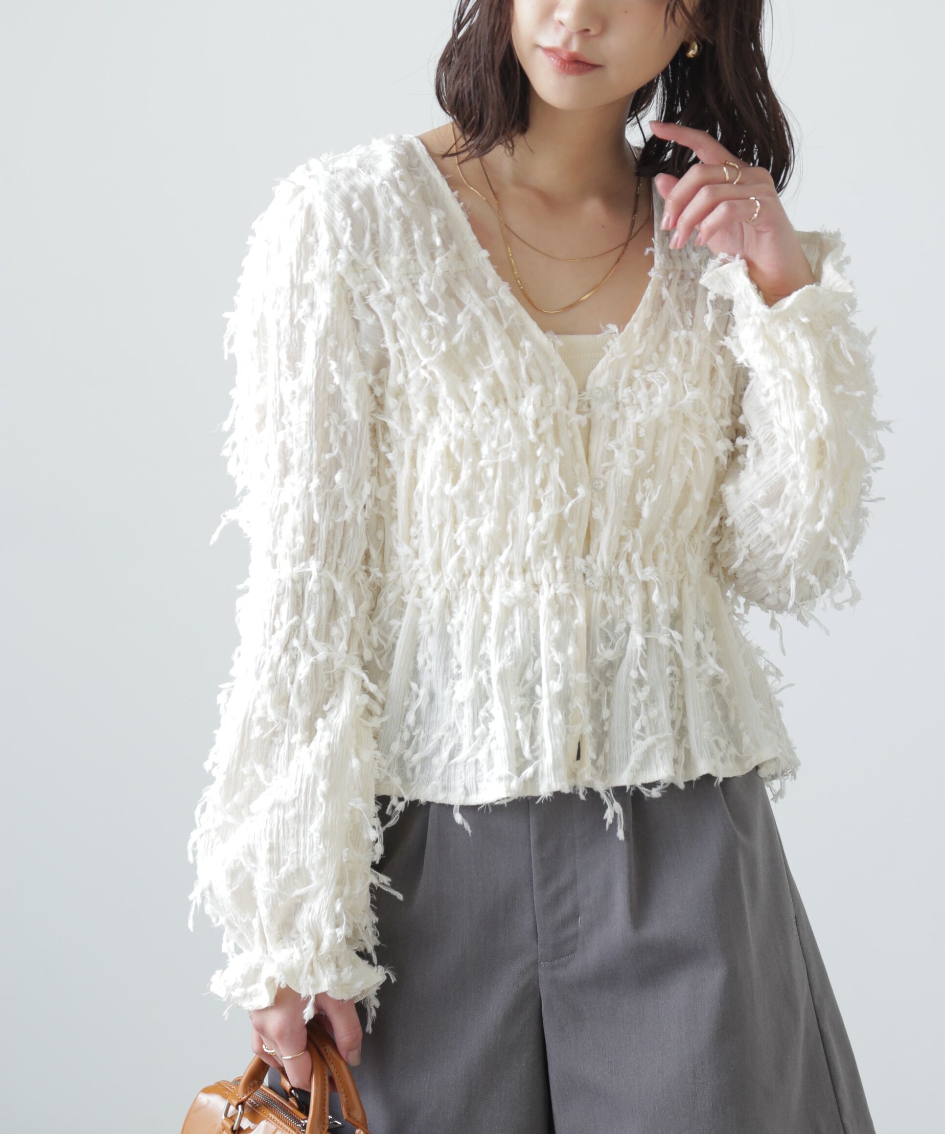  「フリンジジャガードブラウス」|シャツ・ブラウス|