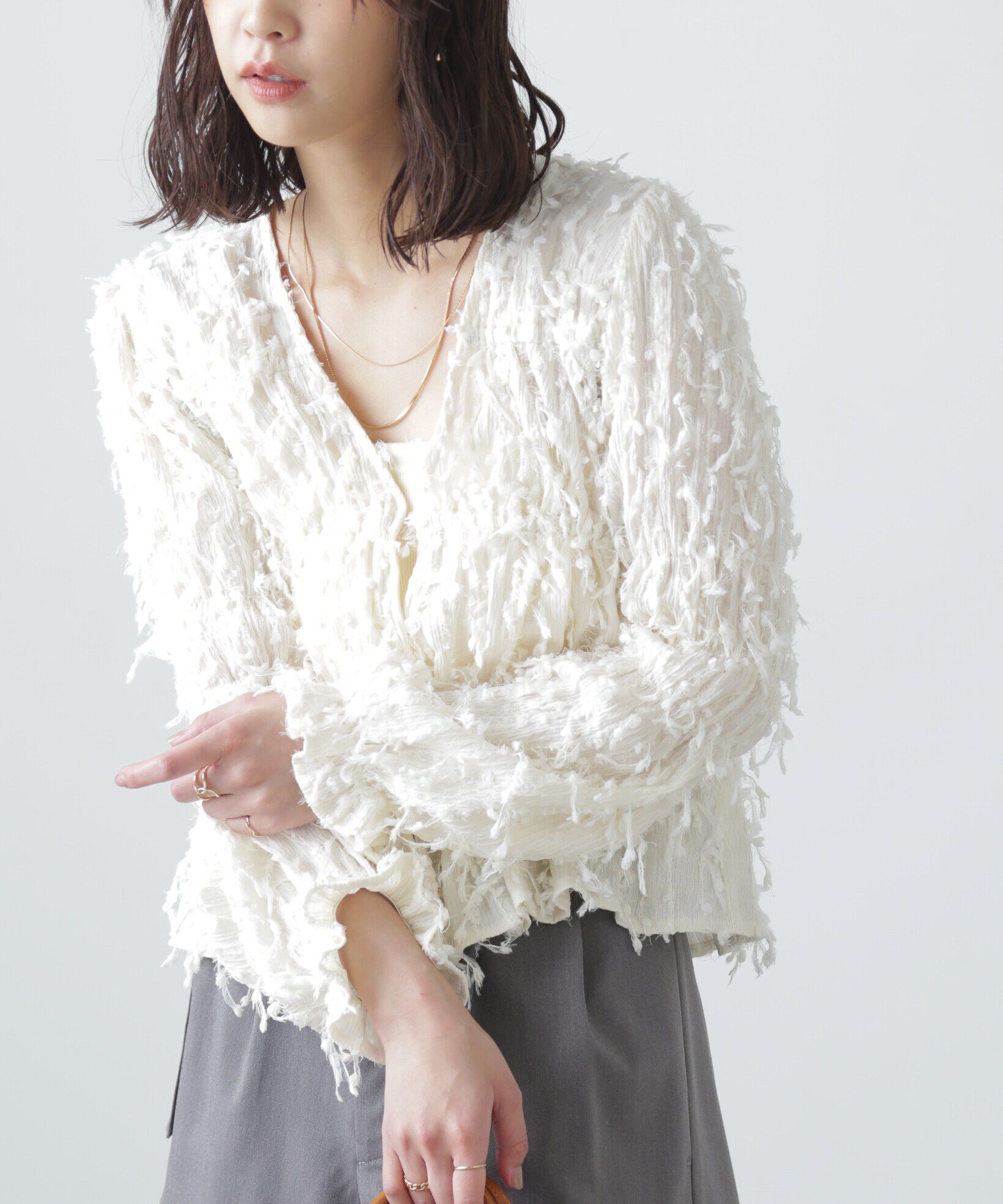  「フリンジジャガードブラウス」|シャツ・ブラウス|