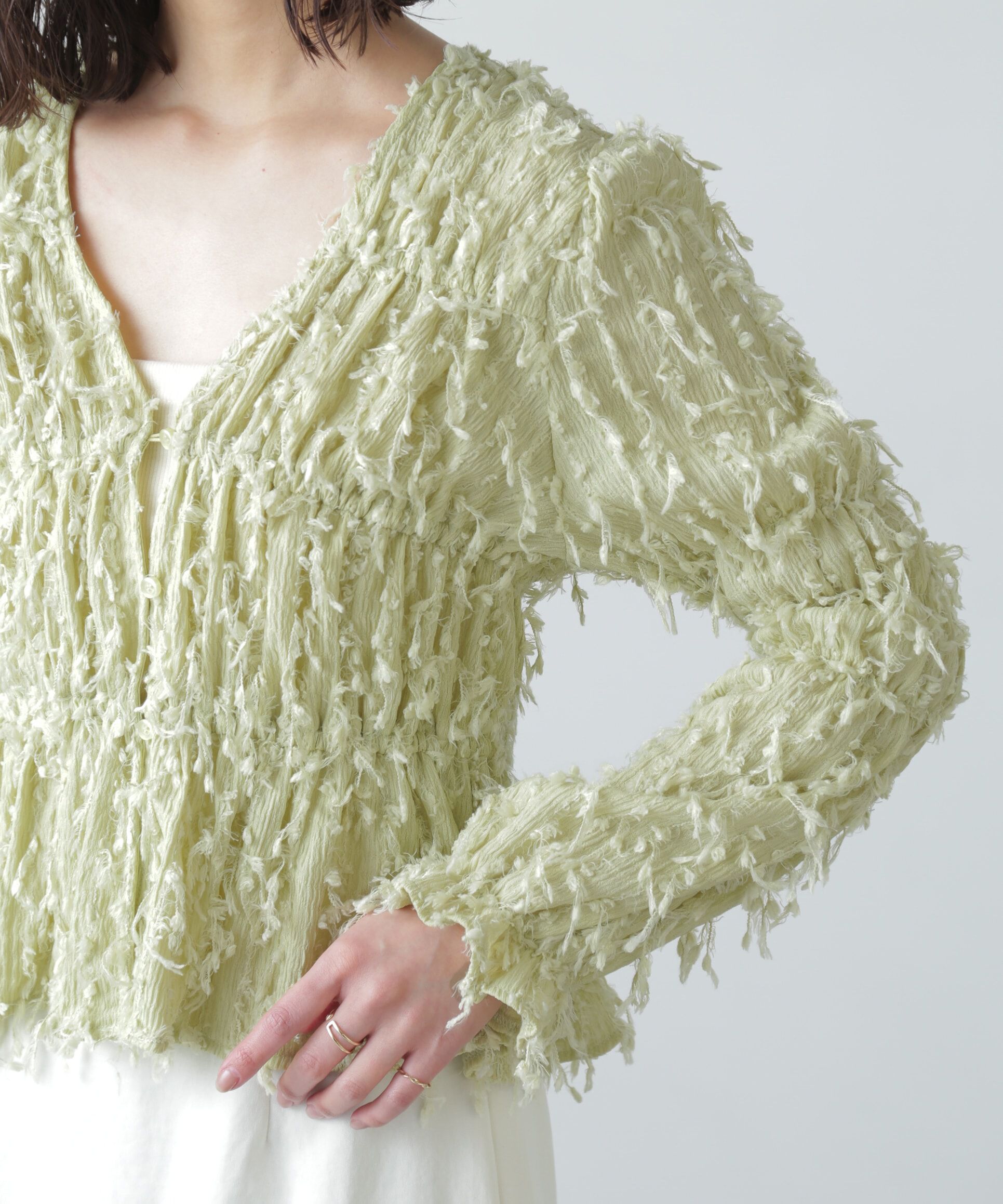  「フリンジジャガードブラウス」|シャツ・ブラウス|