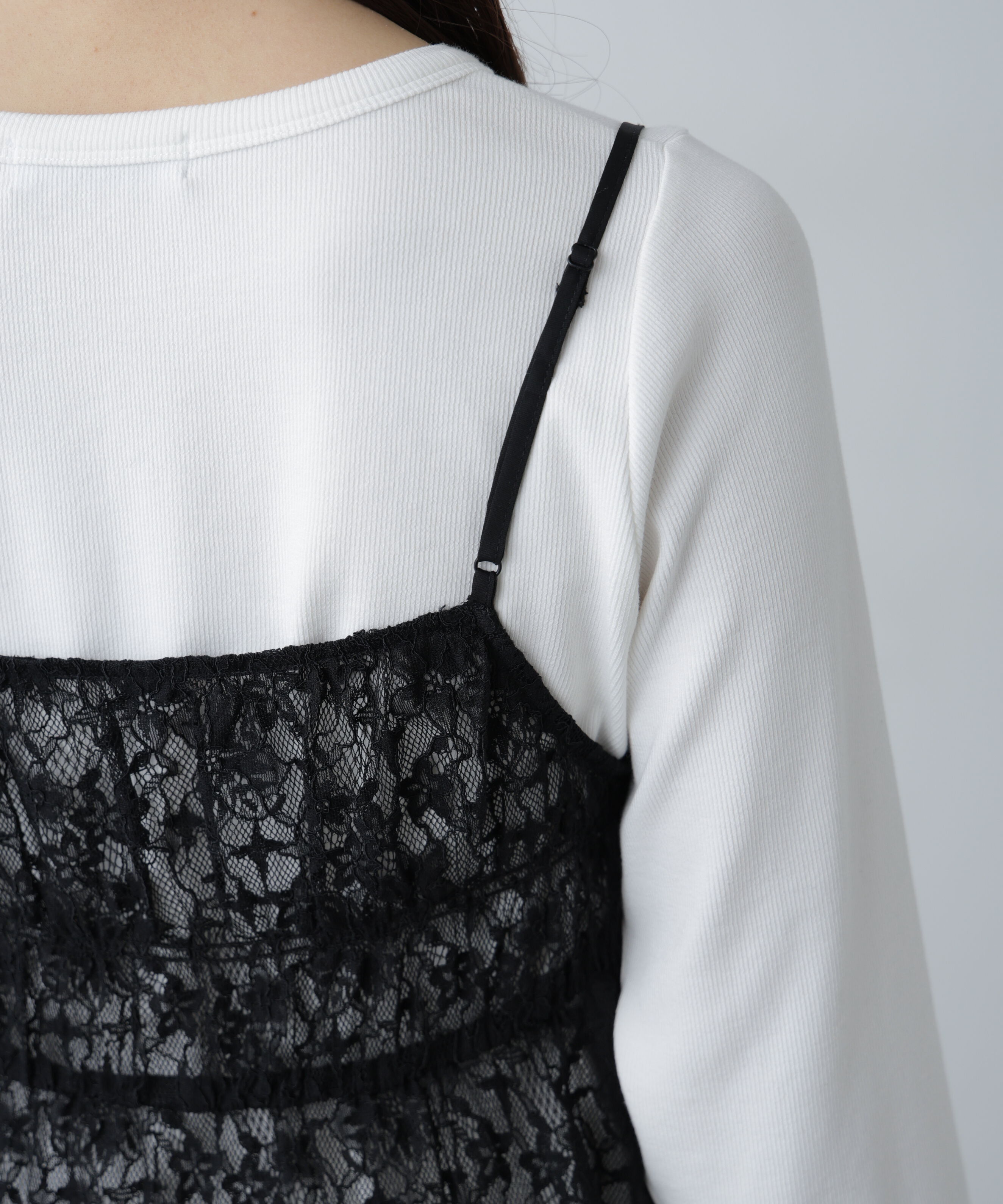  「前後2wayレースチュニックキャミブラウス」|シャツ・ブラウス|