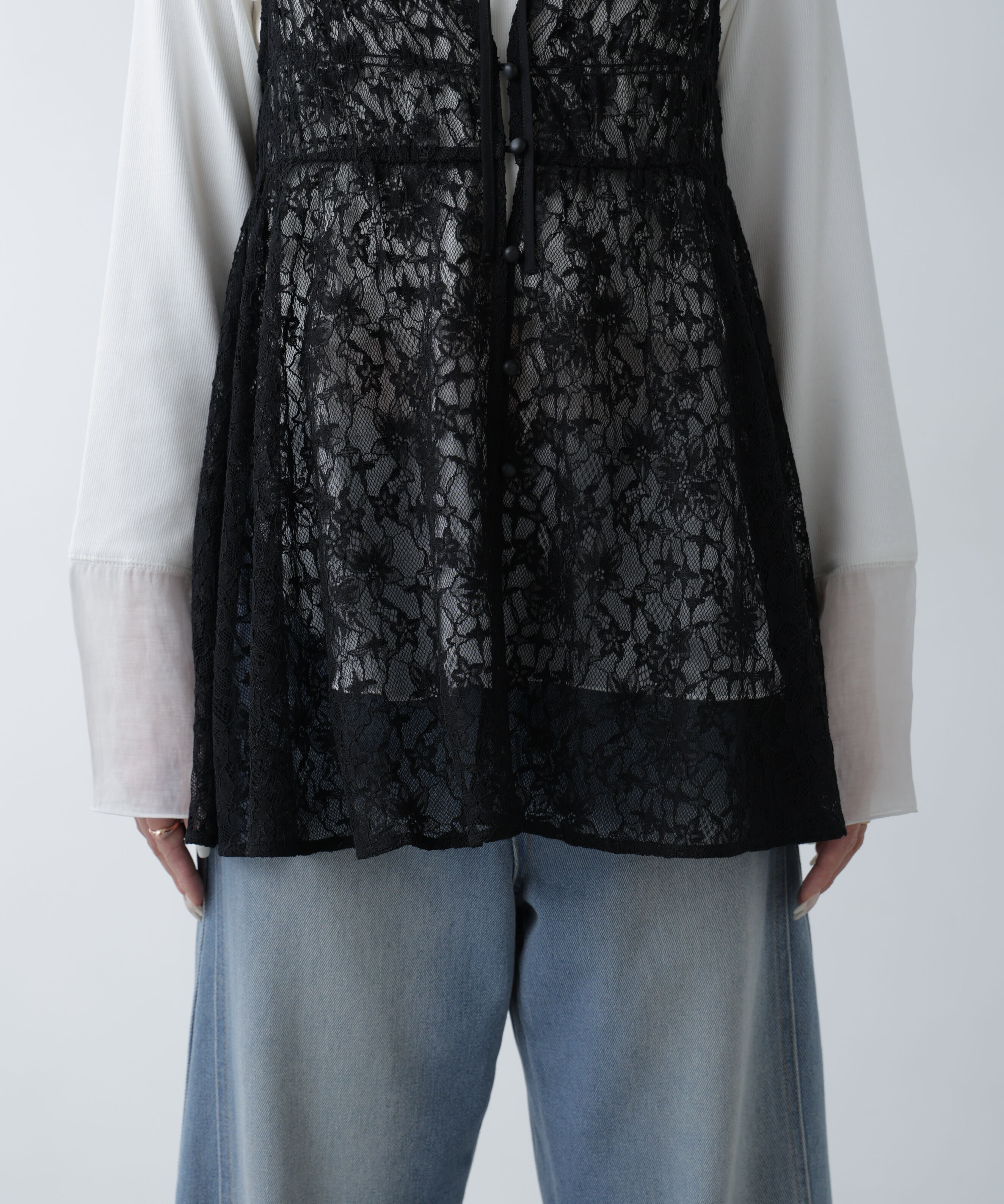  「前後2wayレースチュニックキャミブラウス」|シャツ・ブラウス|