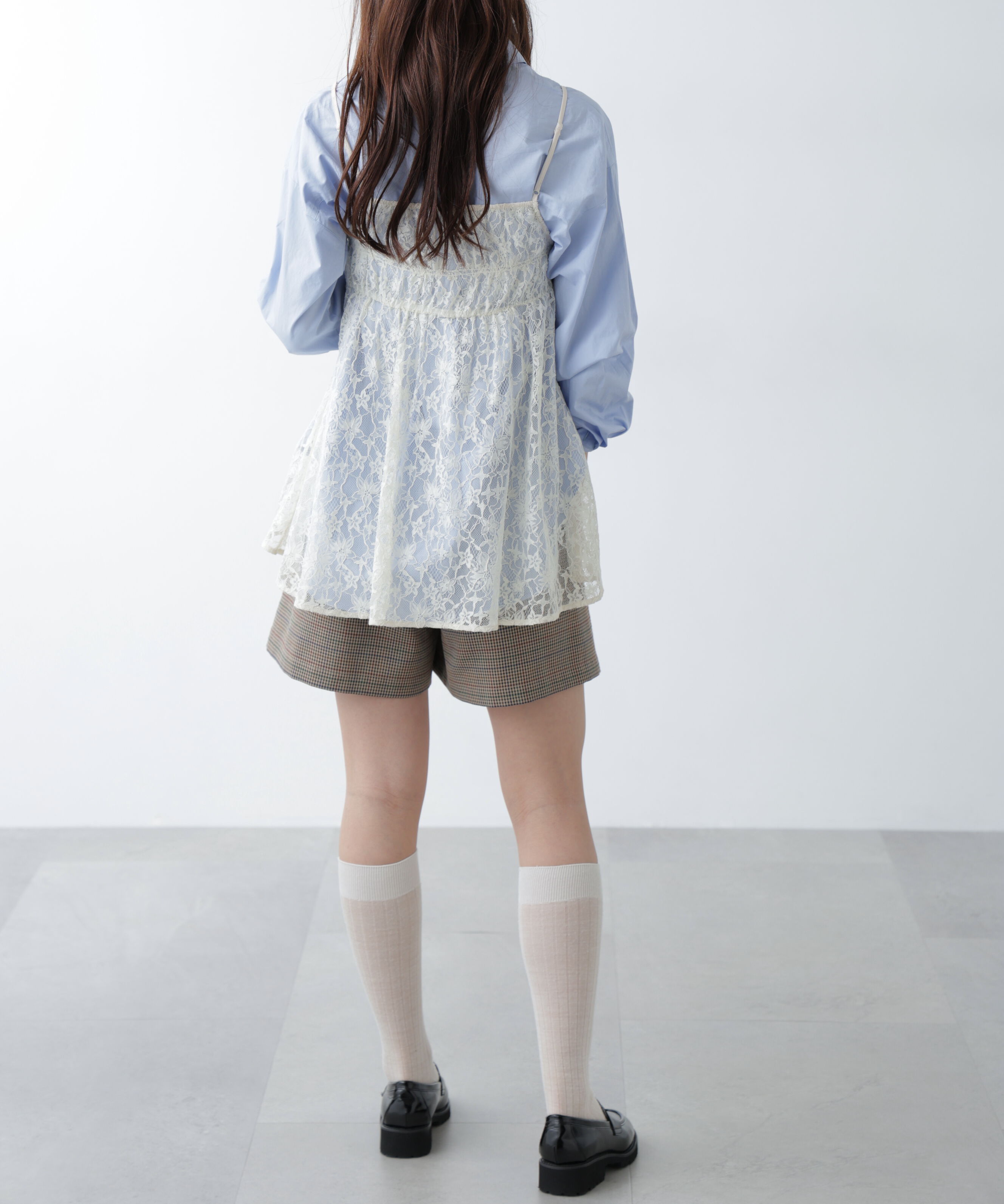  「前後2wayレースチュニックキャミブラウス」|シャツ・ブラウス|