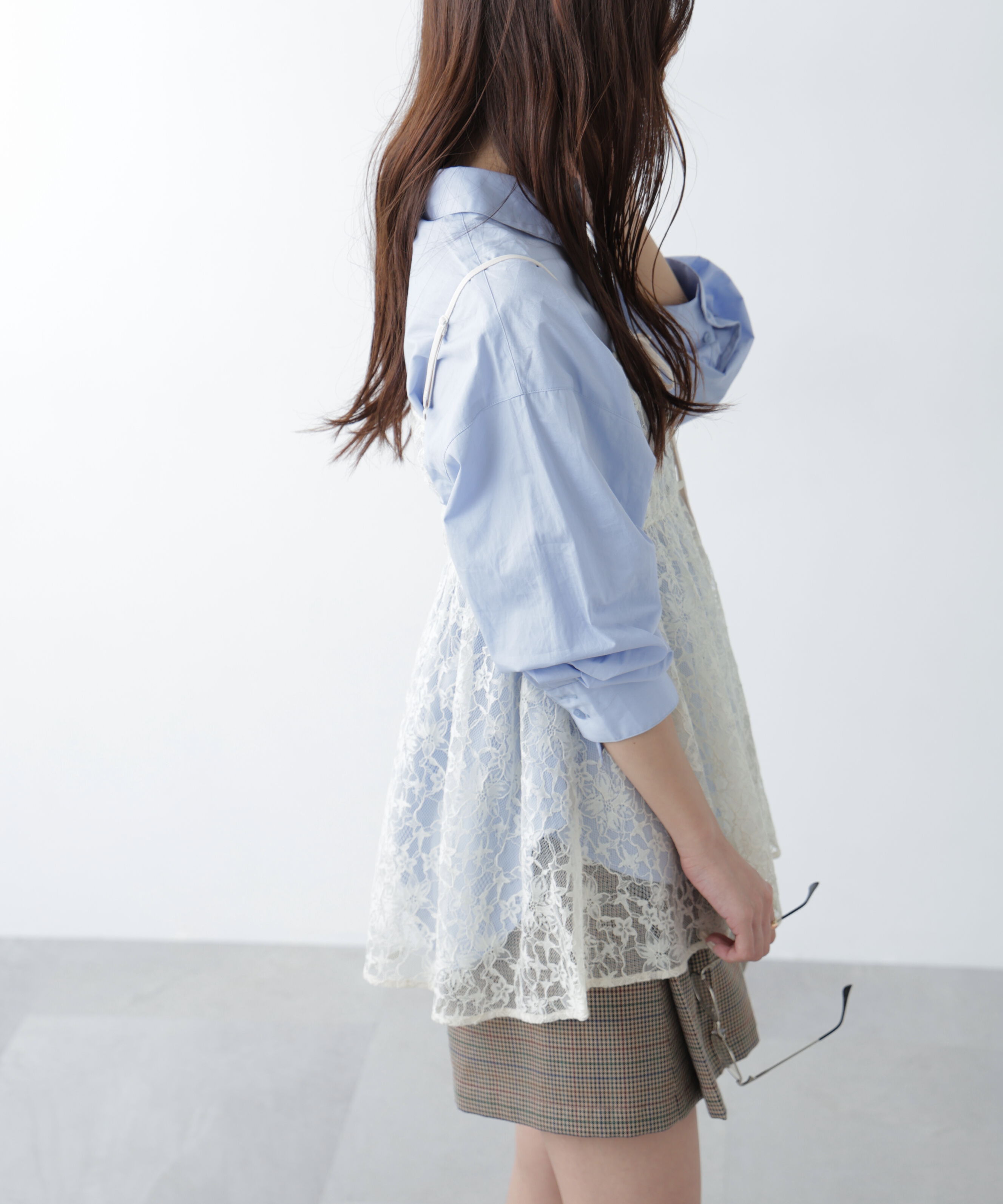  「前後2wayレースチュニックキャミブラウス」|シャツ・ブラウス|