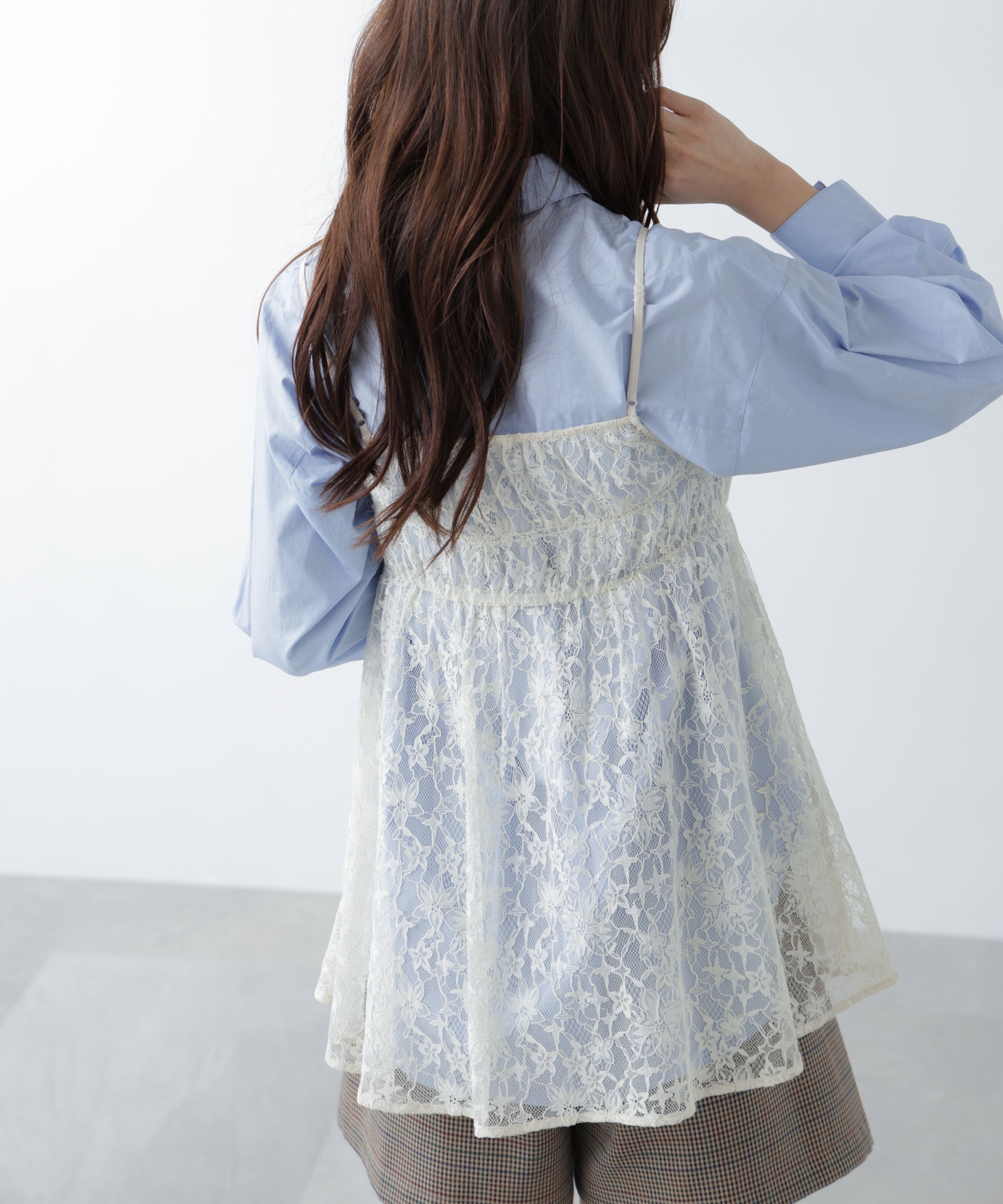  「前後2wayレースチュニックキャミブラウス」|シャツ・ブラウス|