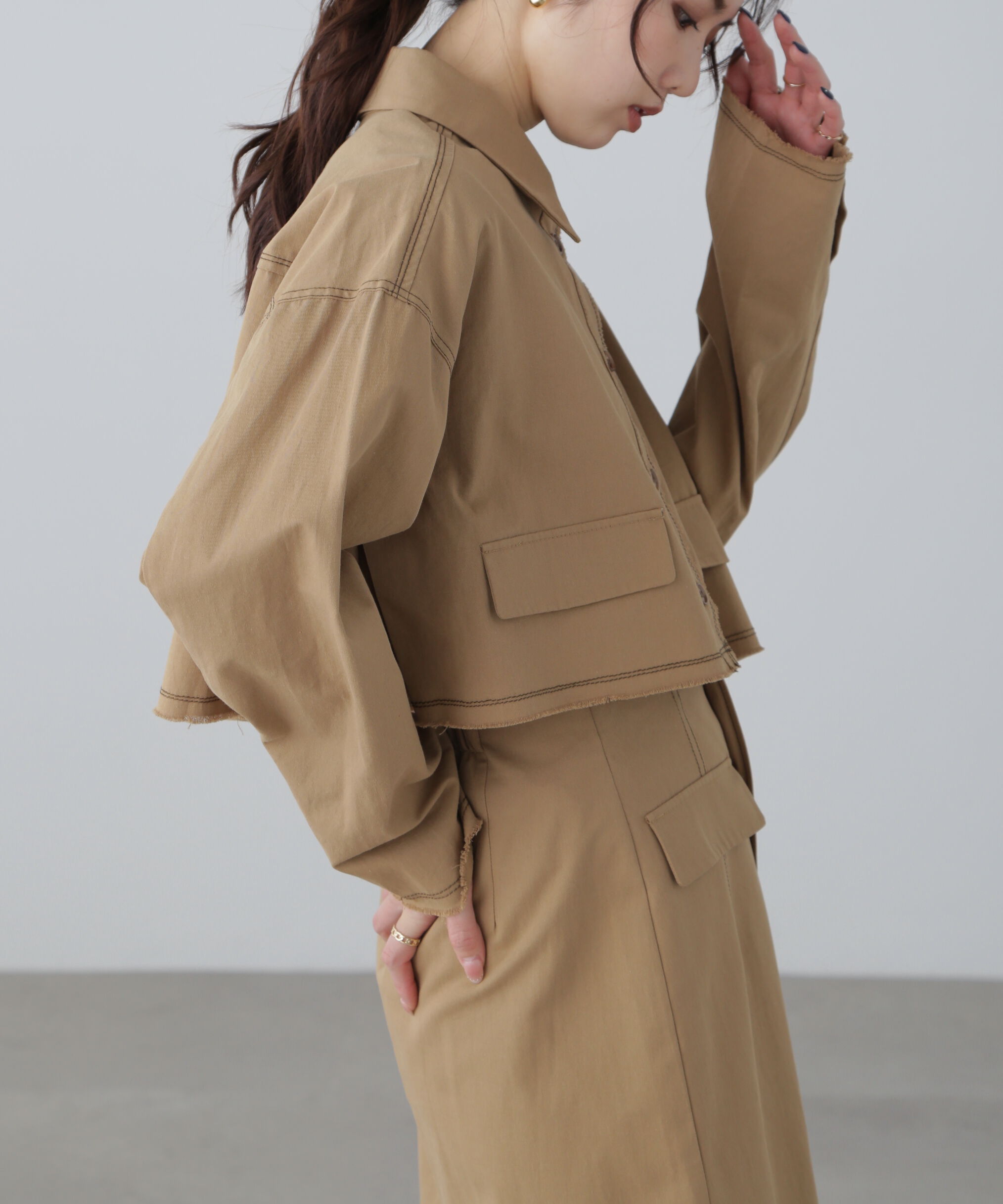  「〈セットアップ対応〉クロップドフリンジブルゾン」|ブルゾン・スタジャン|