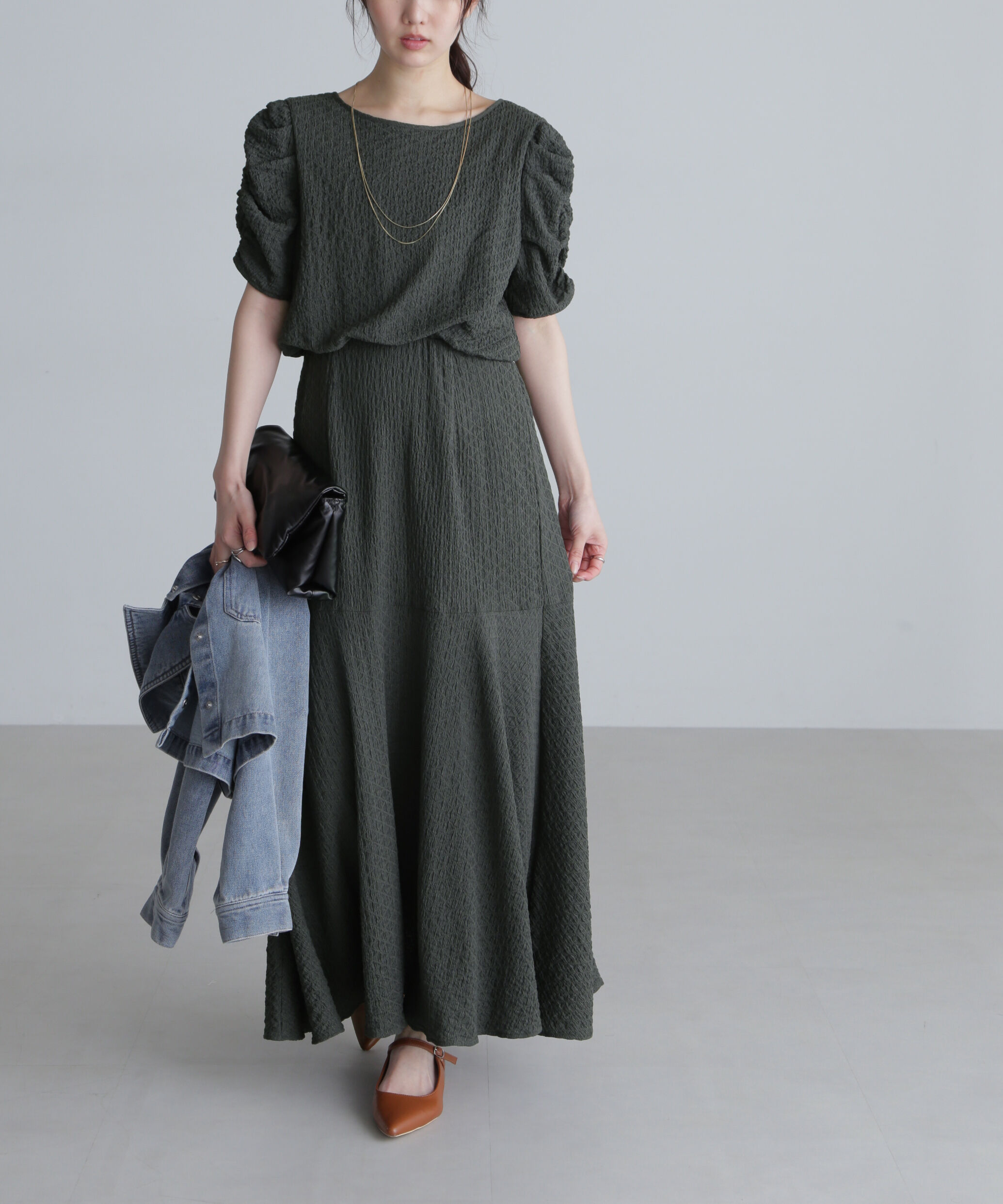  「前後２ＷＡＹボリュームスリーブワンピース」|ワンピース|スミクロ