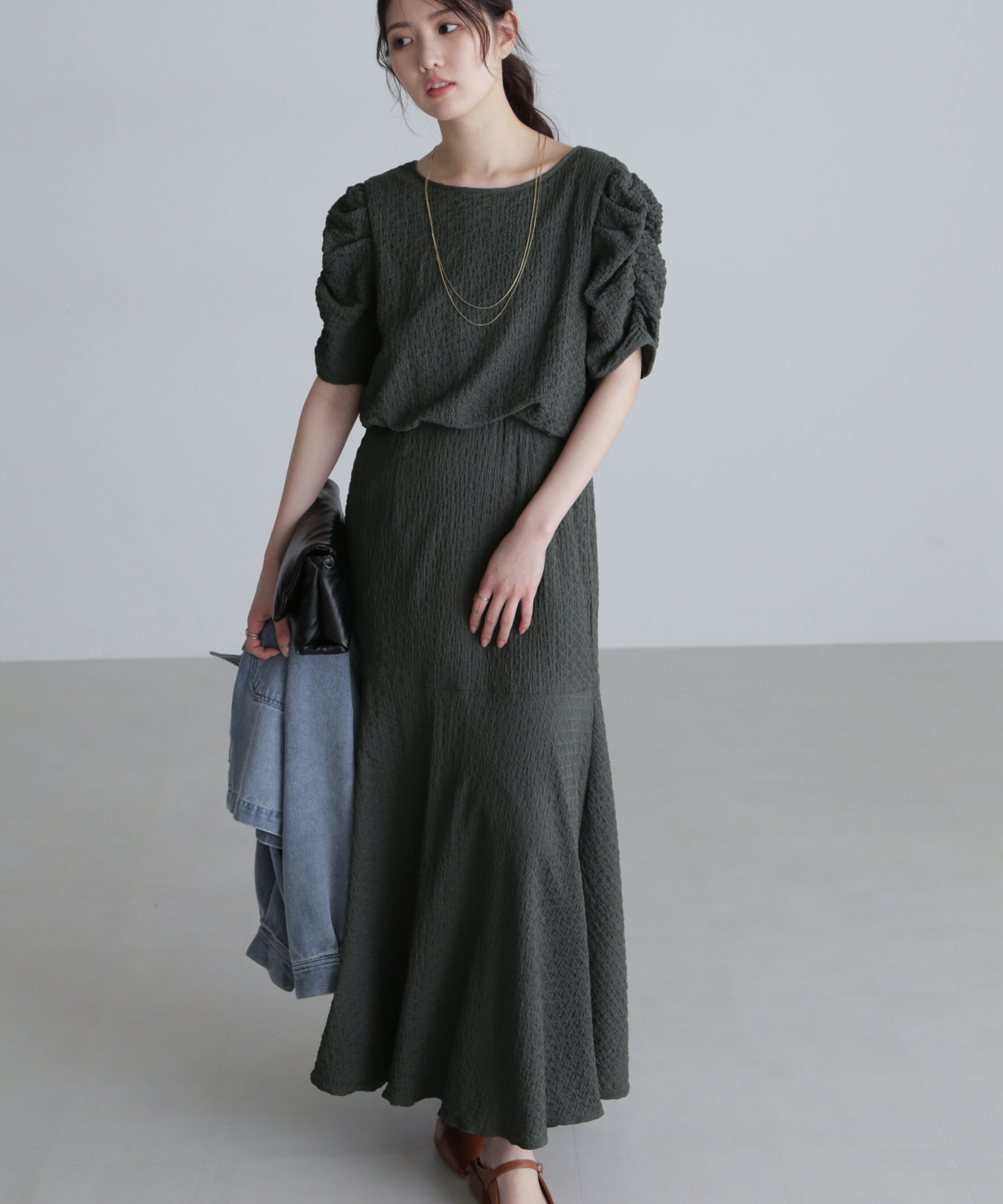  「前後２ＷＡＹボリュームスリーブワンピース」|ワンピース|