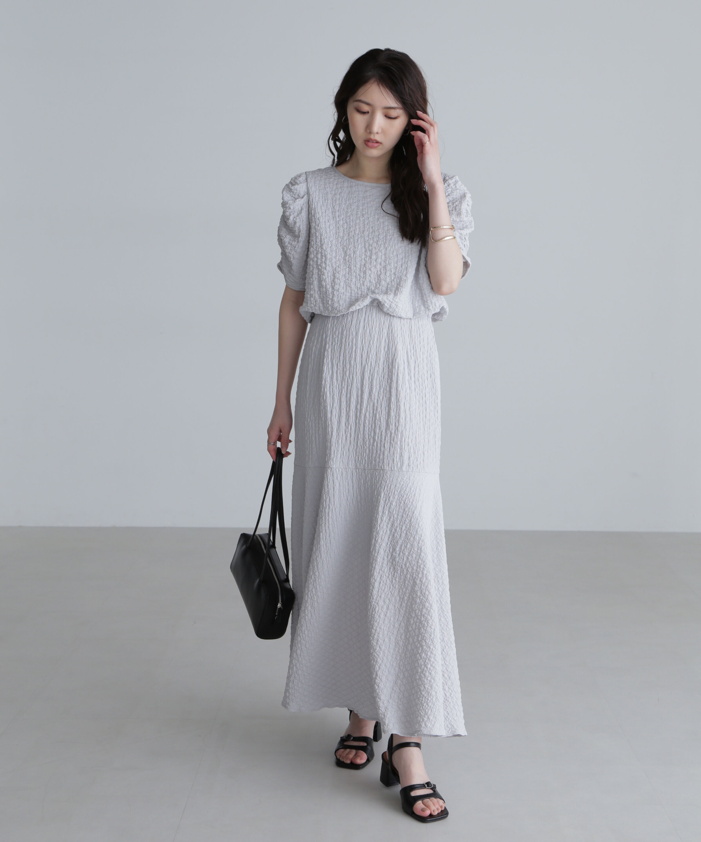  「前後２ＷＡＹボリュームスリーブワンピース」|ワンピース|