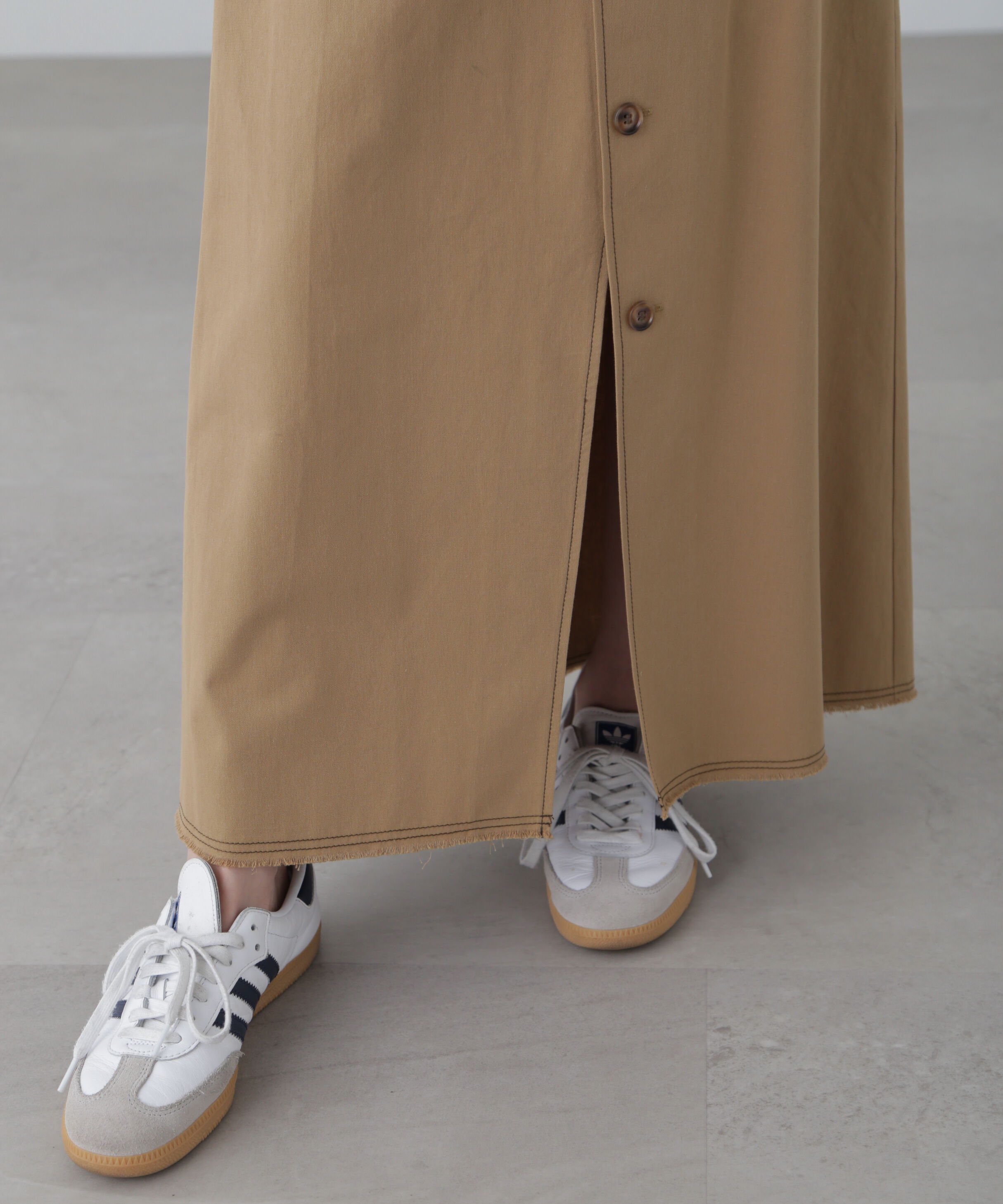  「〈セットアップ対応〉アクセントボタンフレアスカート」|スカート|