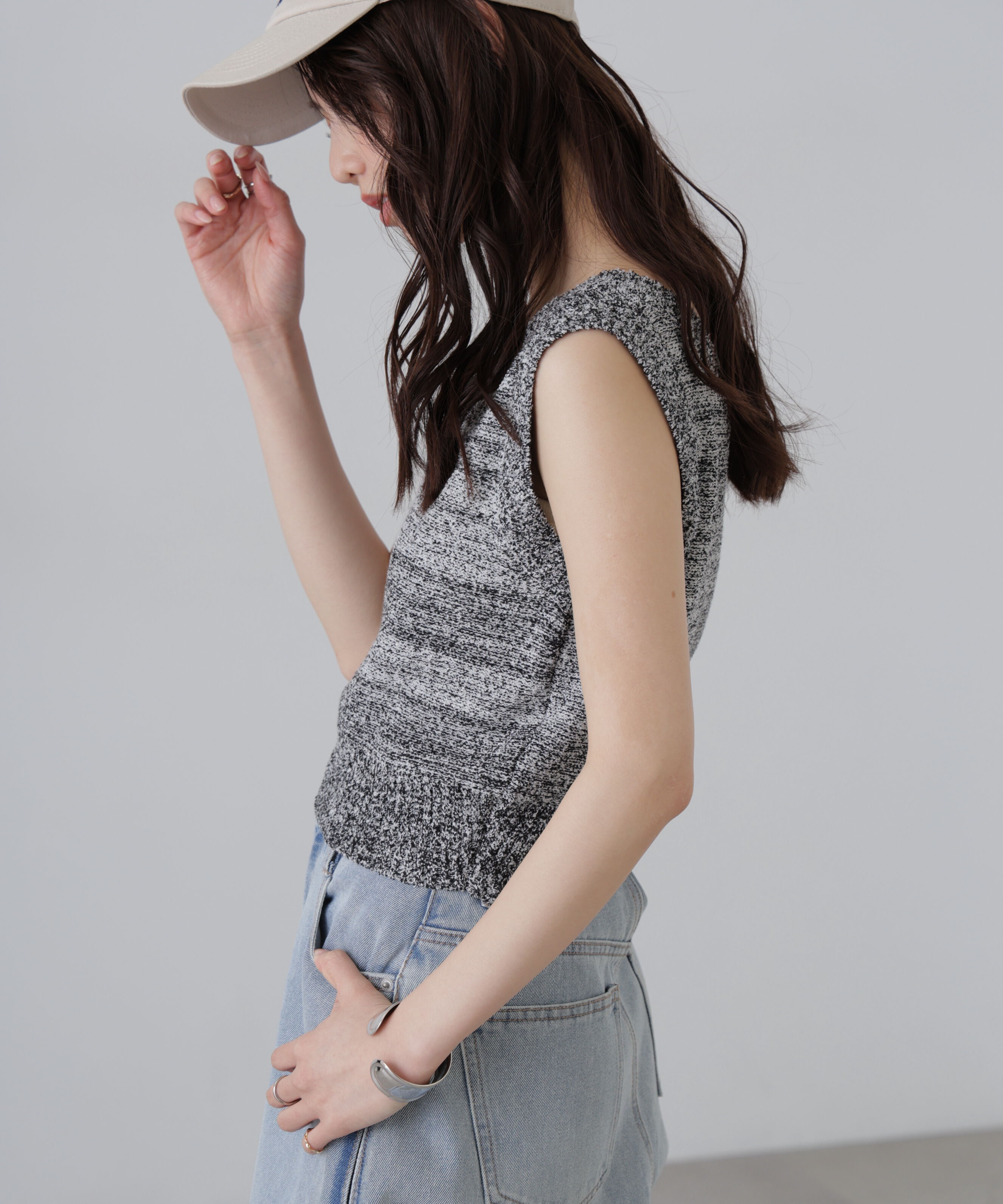  「前後２ＷＡＹショートベスト」|ニット・セーター|