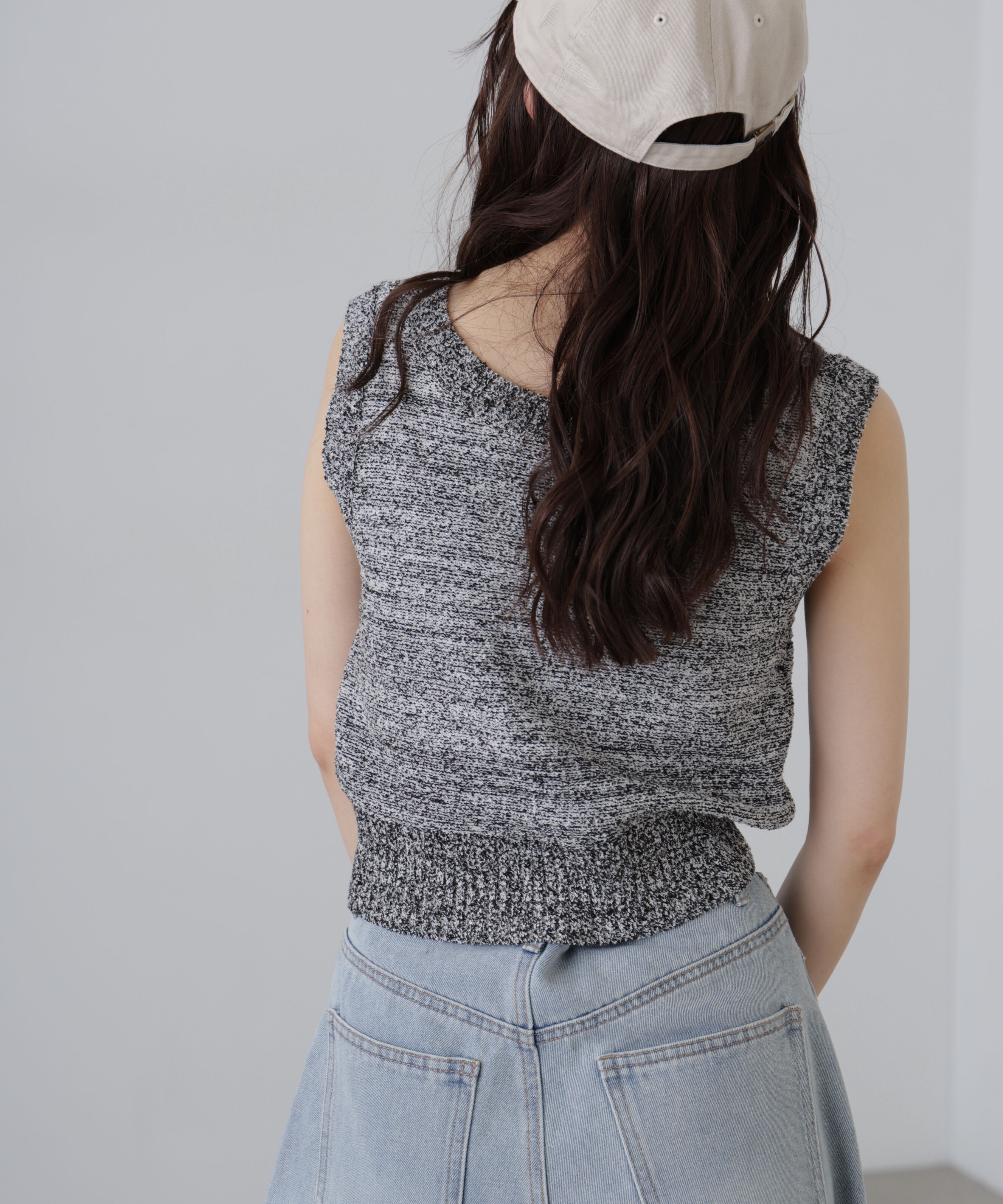  「前後２ＷＡＹショートベスト」|ニット・セーター|