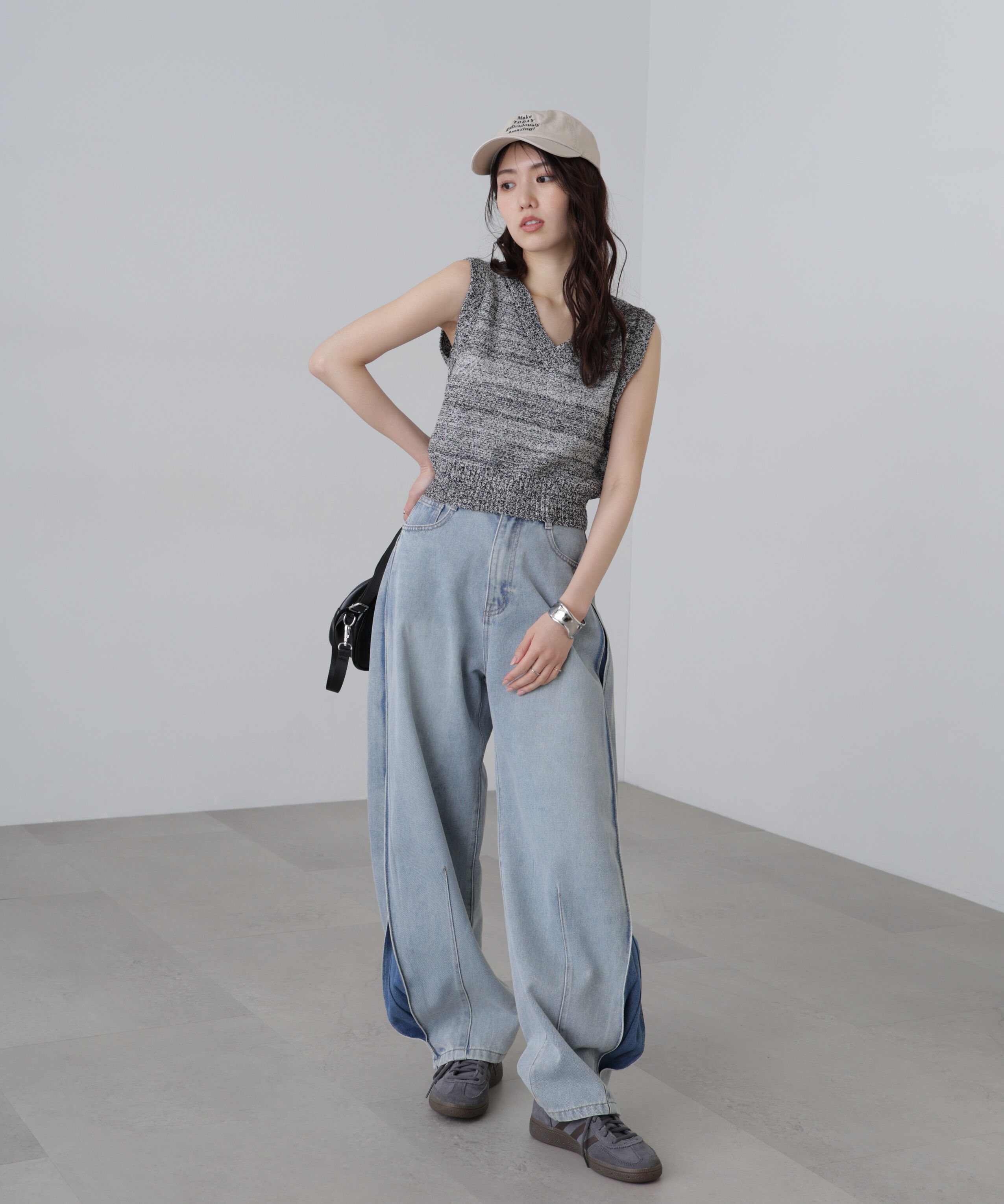  「前後２ＷＡＹショートベスト」|ニット・セーター|