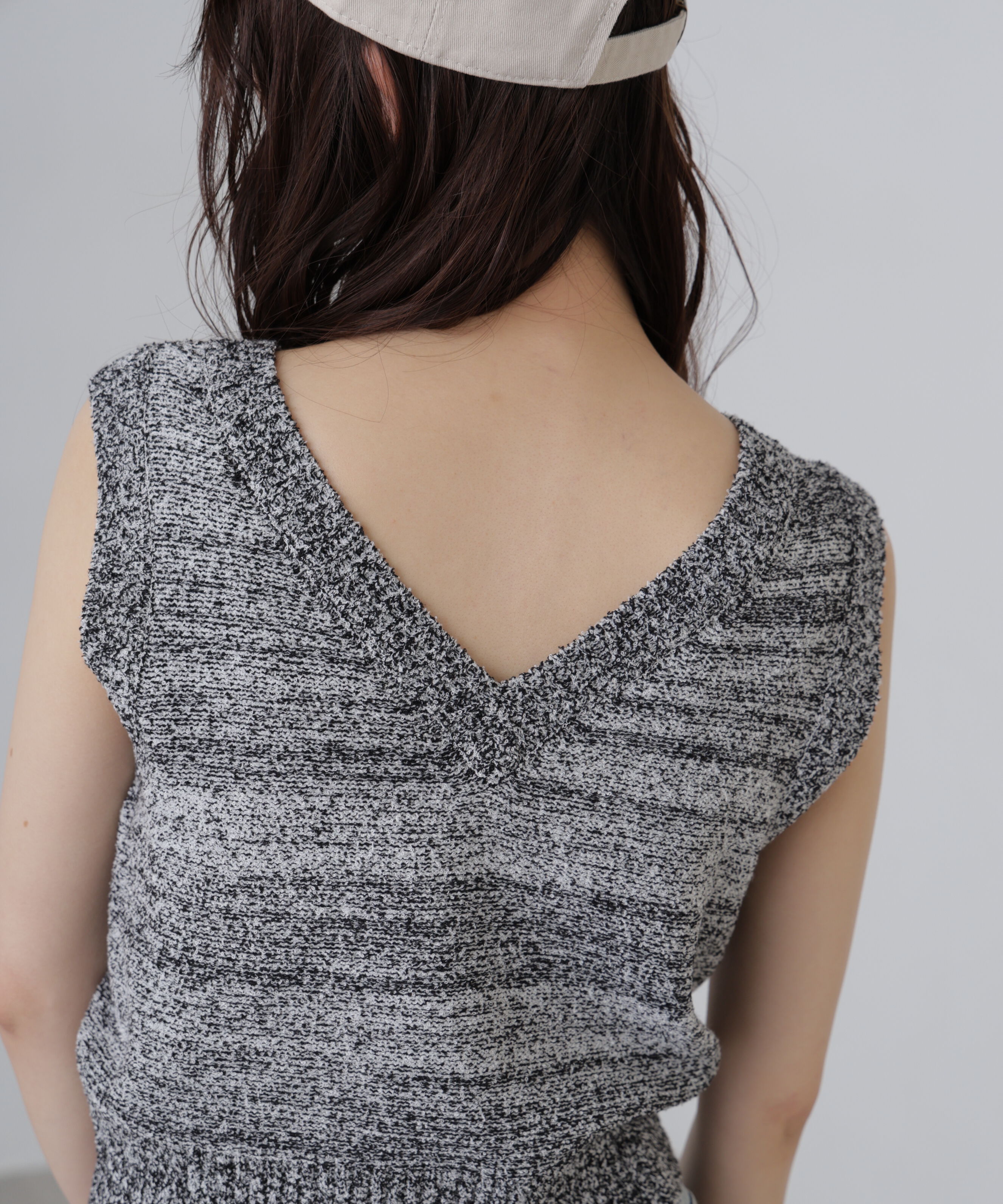  「前後２ＷＡＹショートベスト」|ニット・セーター|