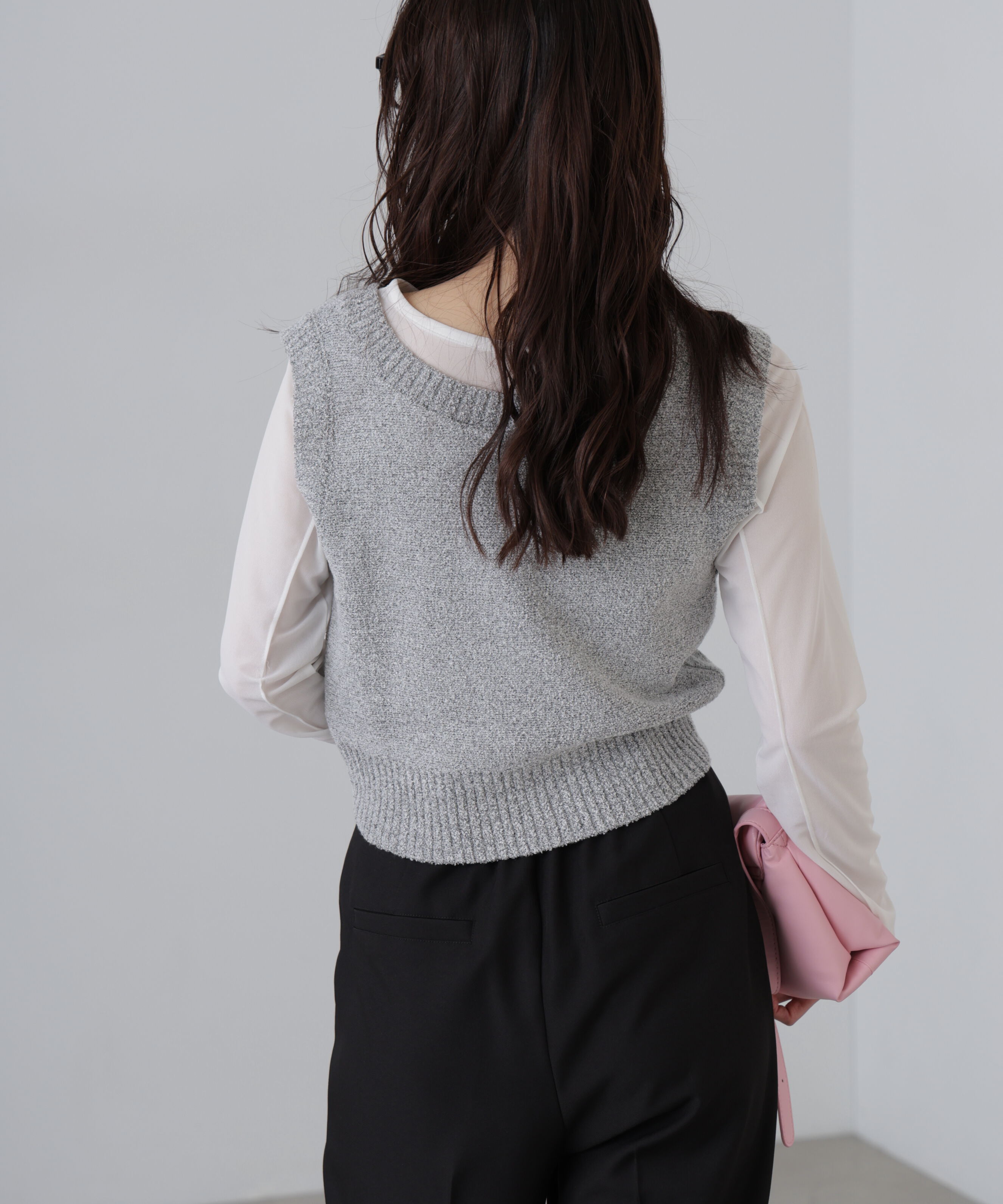  「前後２ＷＡＹショートベスト」|ニット・セーター|