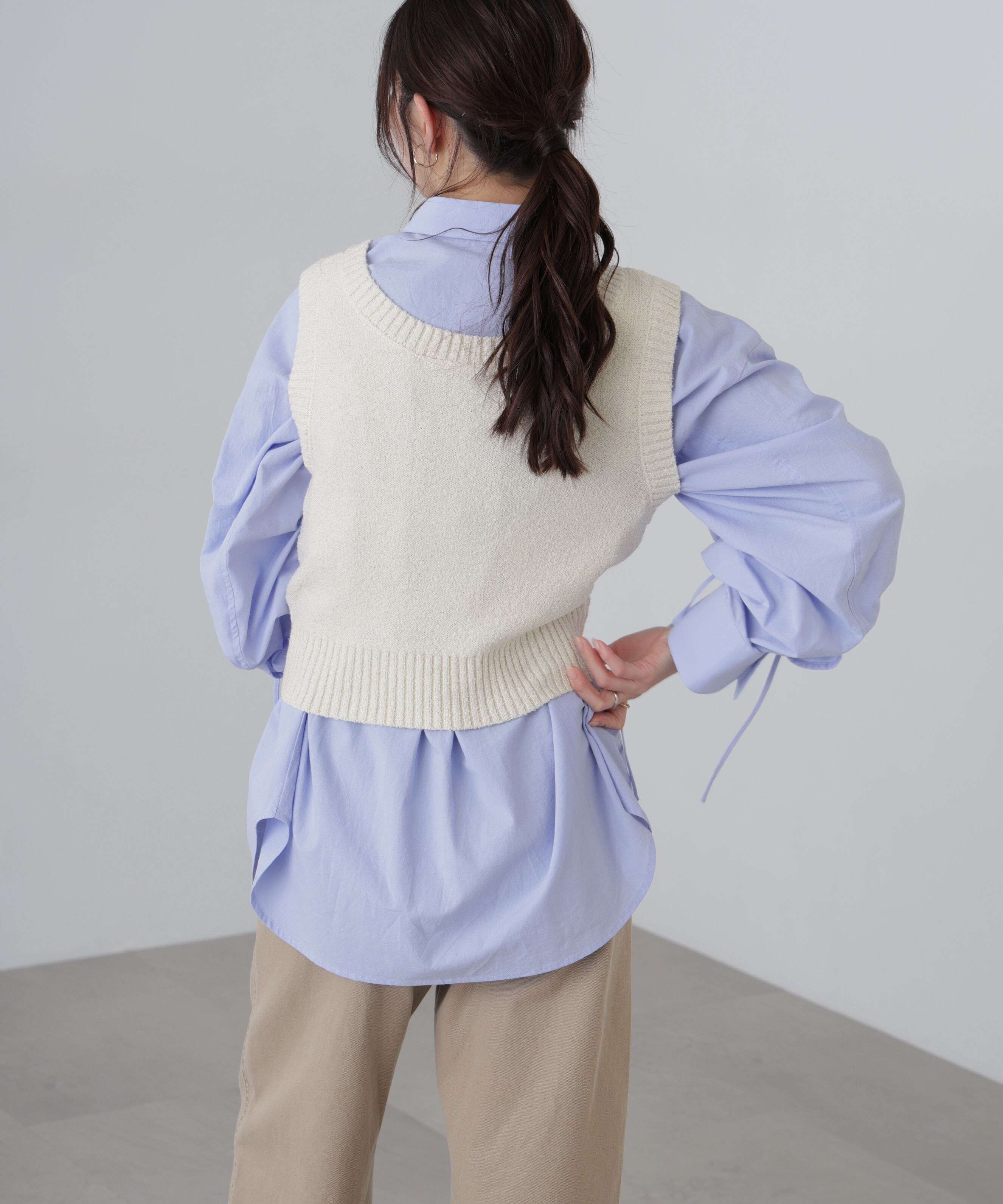  「前後２ＷＡＹショートベスト」|ニット・セーター|