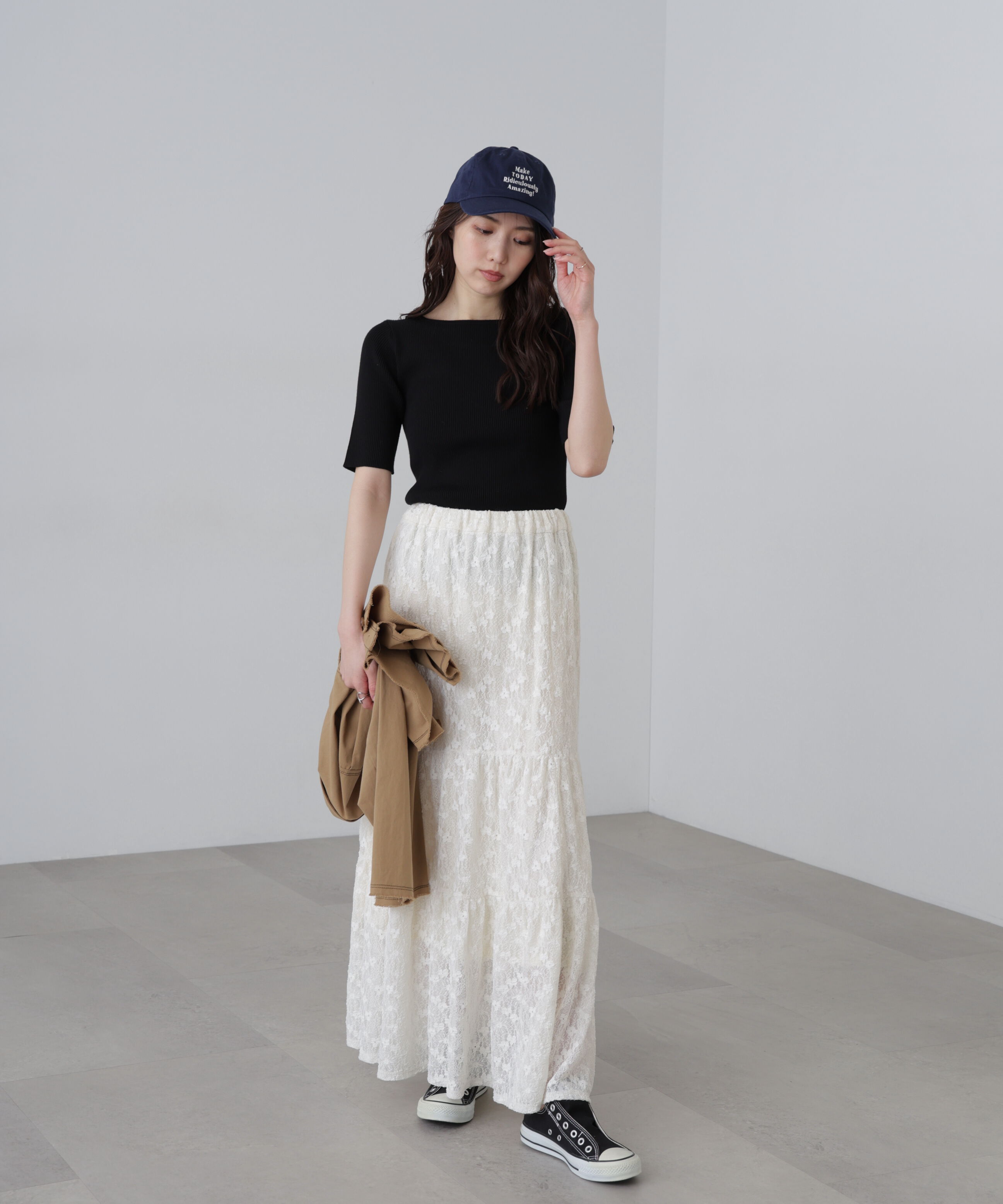  「〈洗える〉マシンウォッシャブル前後２ＷＡＹ５分袖ニット」|ニット・セーター|