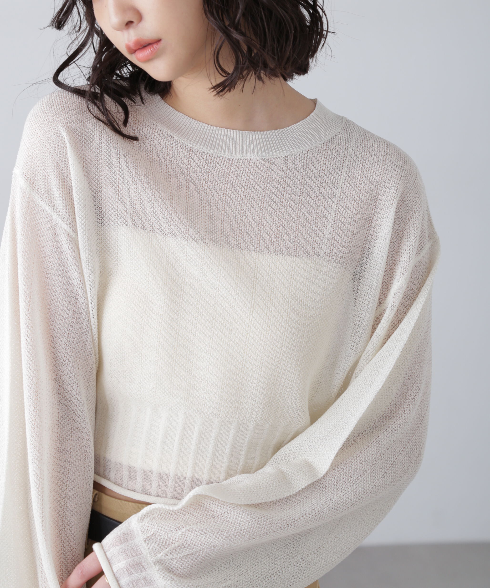  「シアーストライプニット」|ニット・セーター|