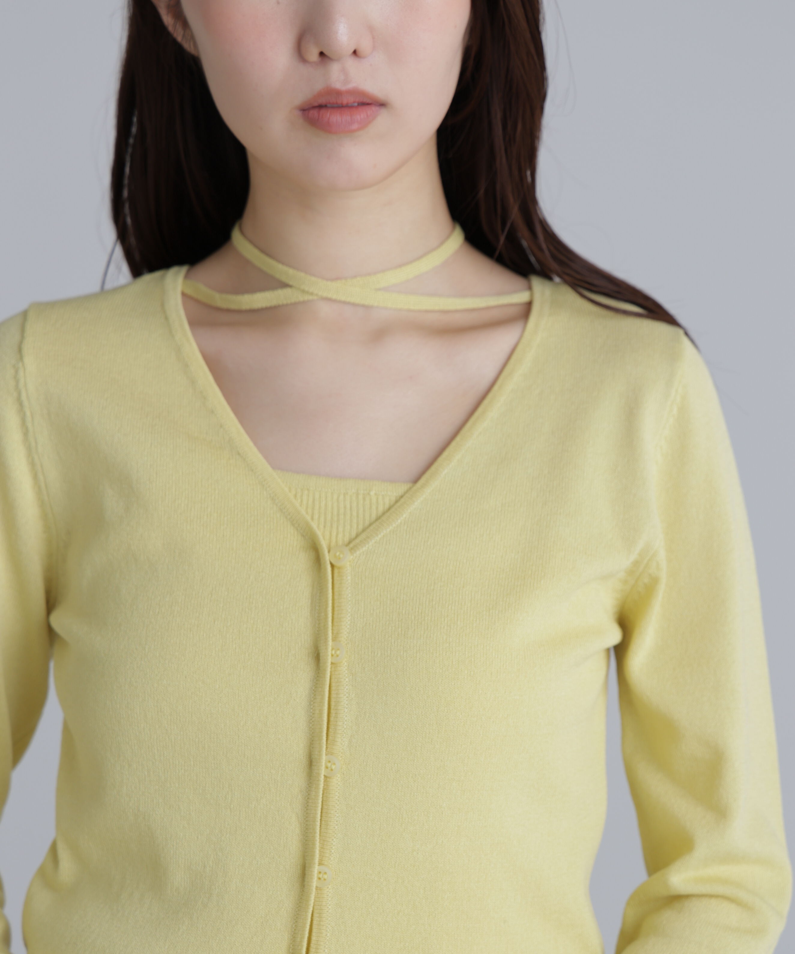  「キャミレイヤードニットカーディガン２」|ニット・セーター|