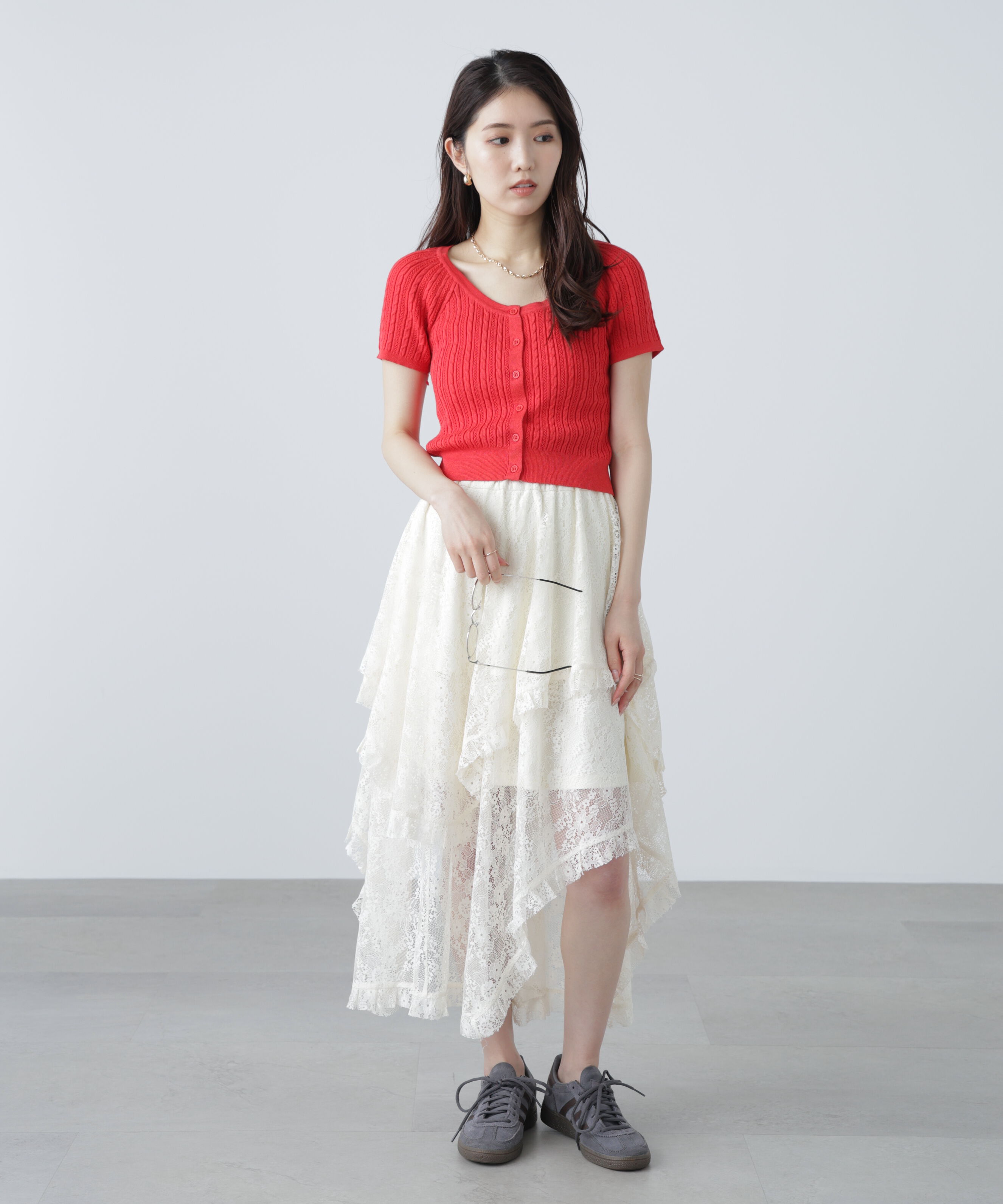  「ミニケーブルショートカーディガン」|ニット・セーター|