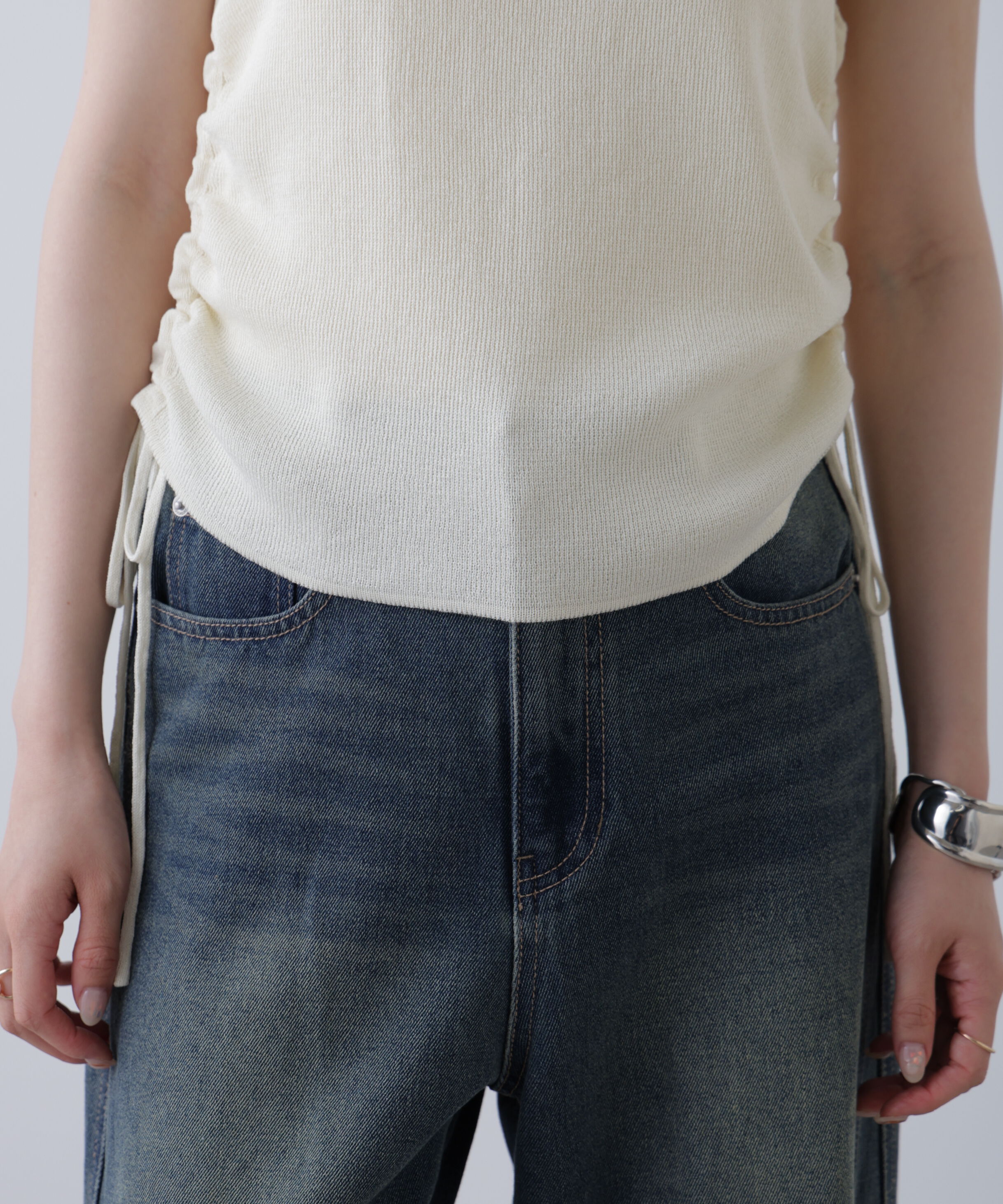  「サイドドロストノースリーブニット」|ニット・セーター|