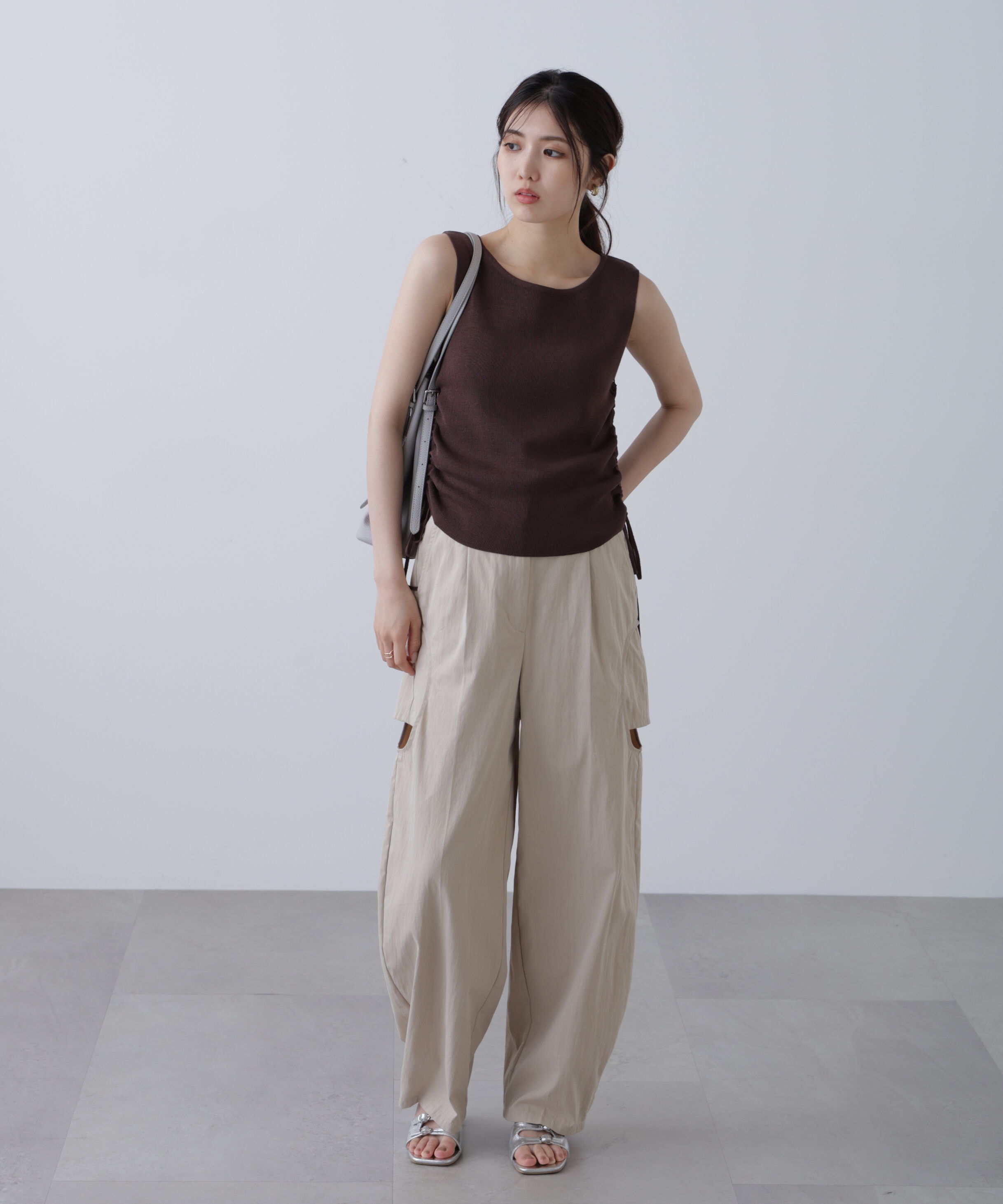  「サイドドロストノースリーブニット」|ニット・セーター|