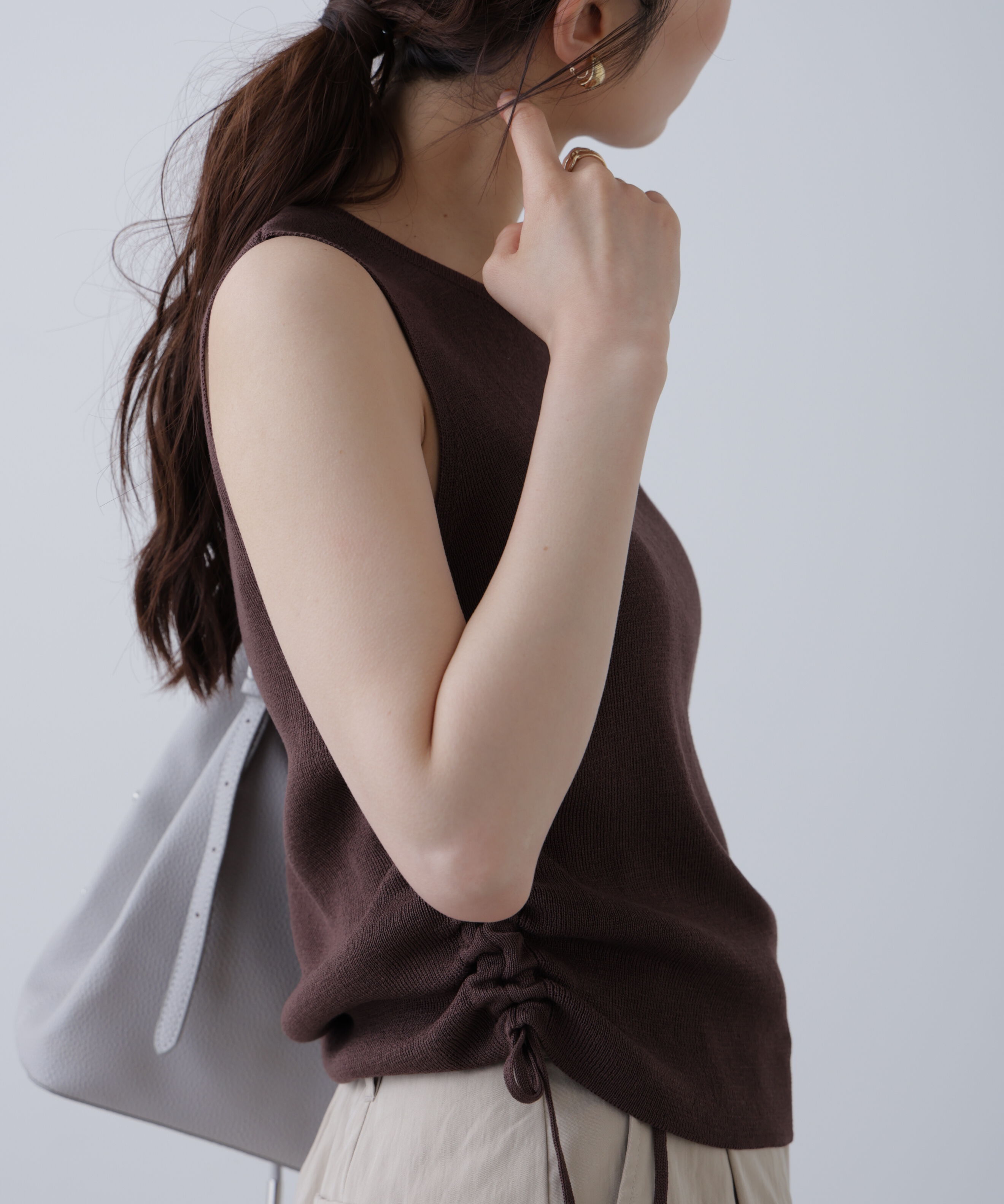  「サイドドロストノースリーブニット」|ニット・セーター|