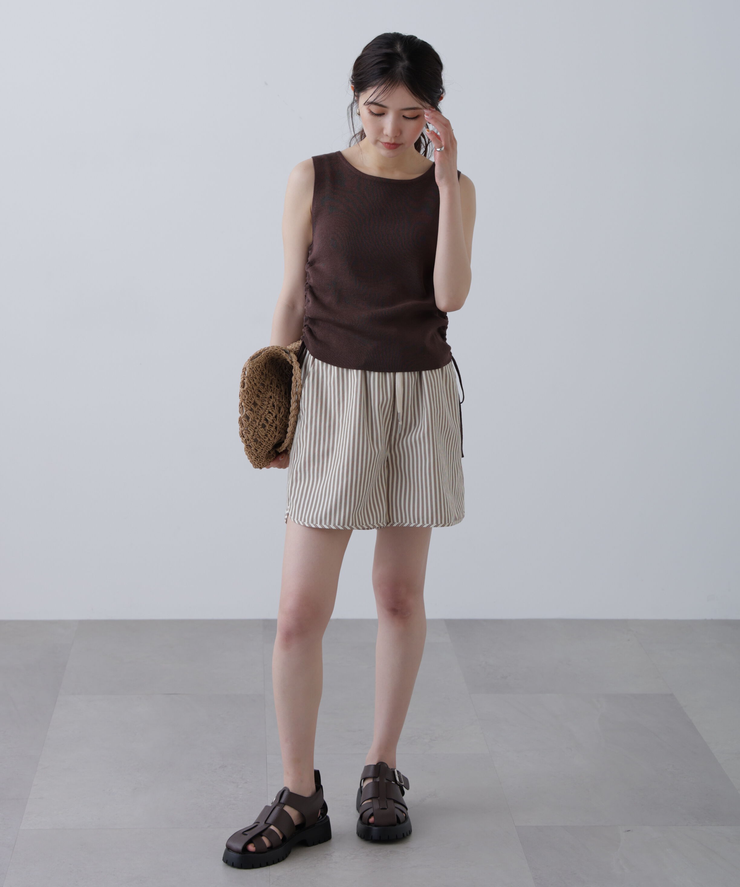  「サイドドロストノースリーブニット」|ニット・セーター|