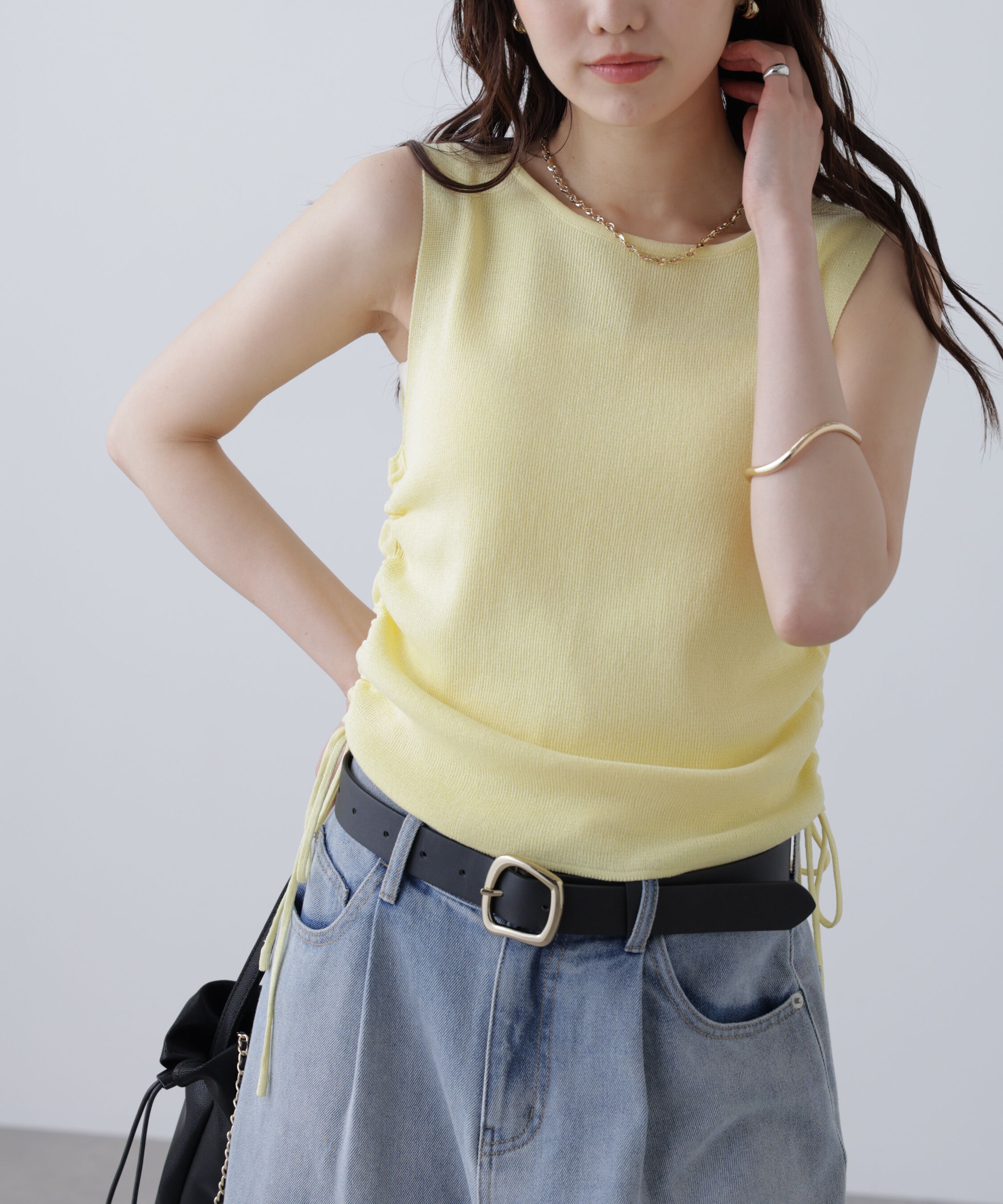  「サイドドロストノースリーブニット」|ニット・セーター|