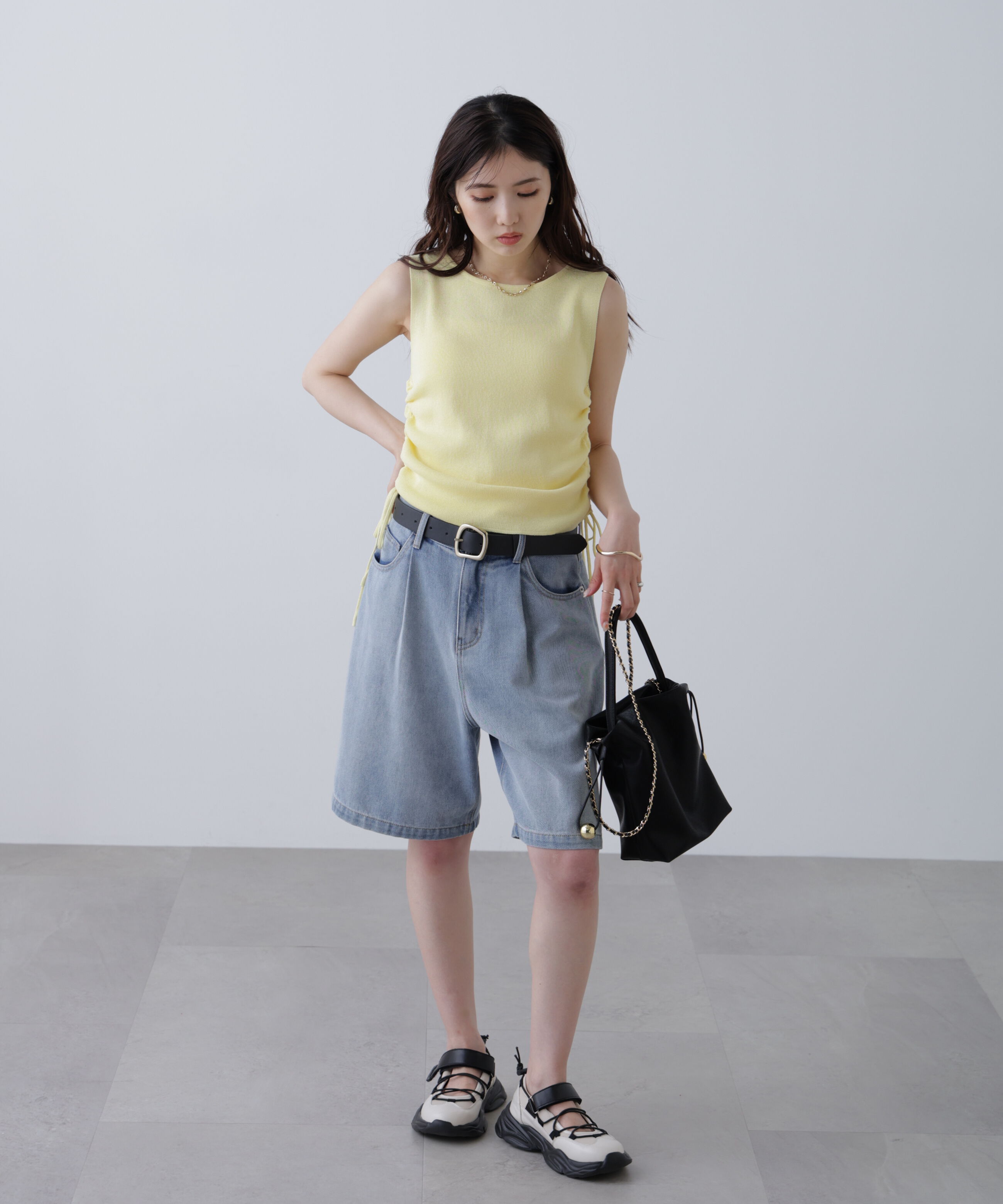  「サイドドロストノースリーブニット」|ニット・セーター|