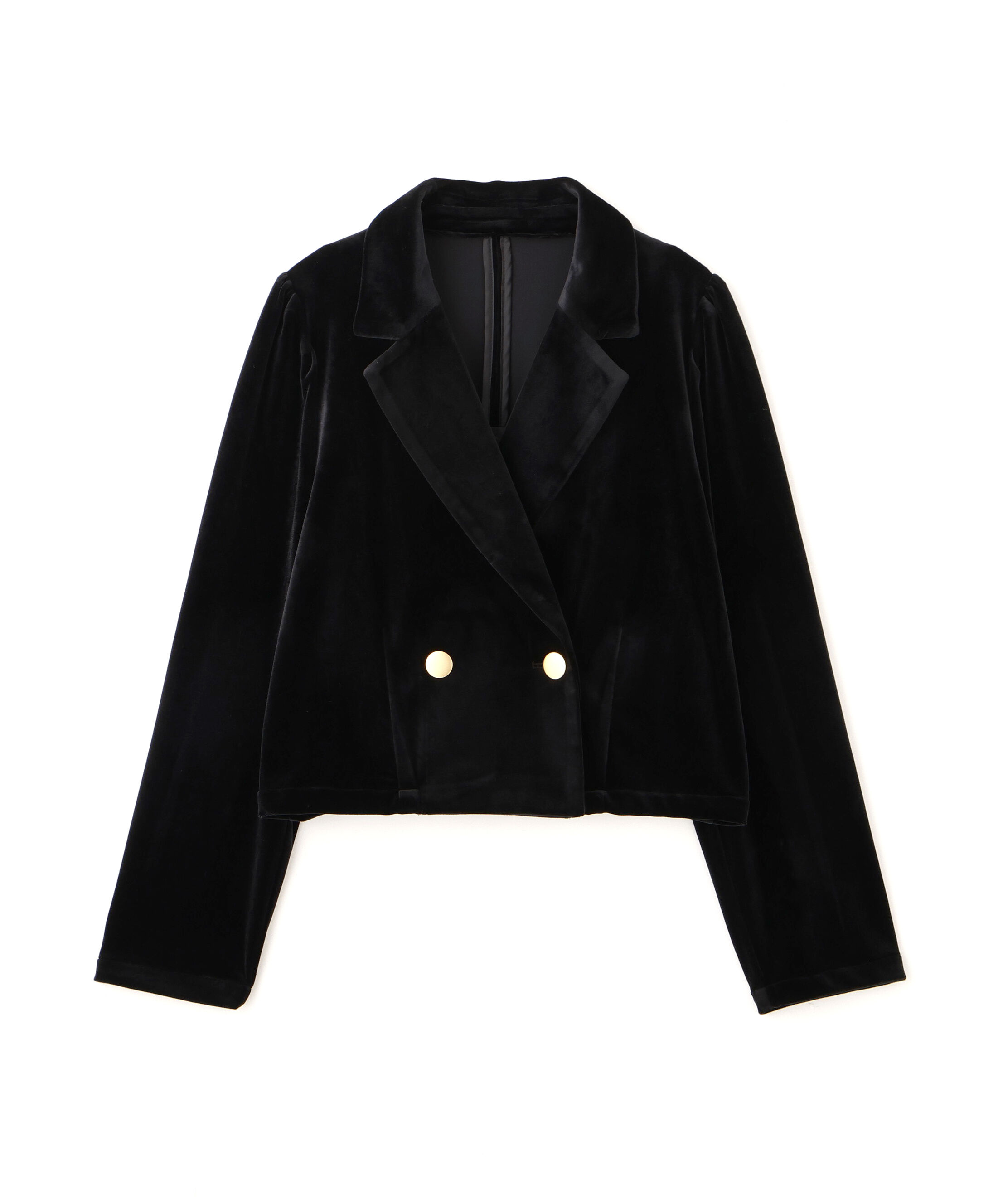 「金ボタンベロアクロップドジャケット」|その他|