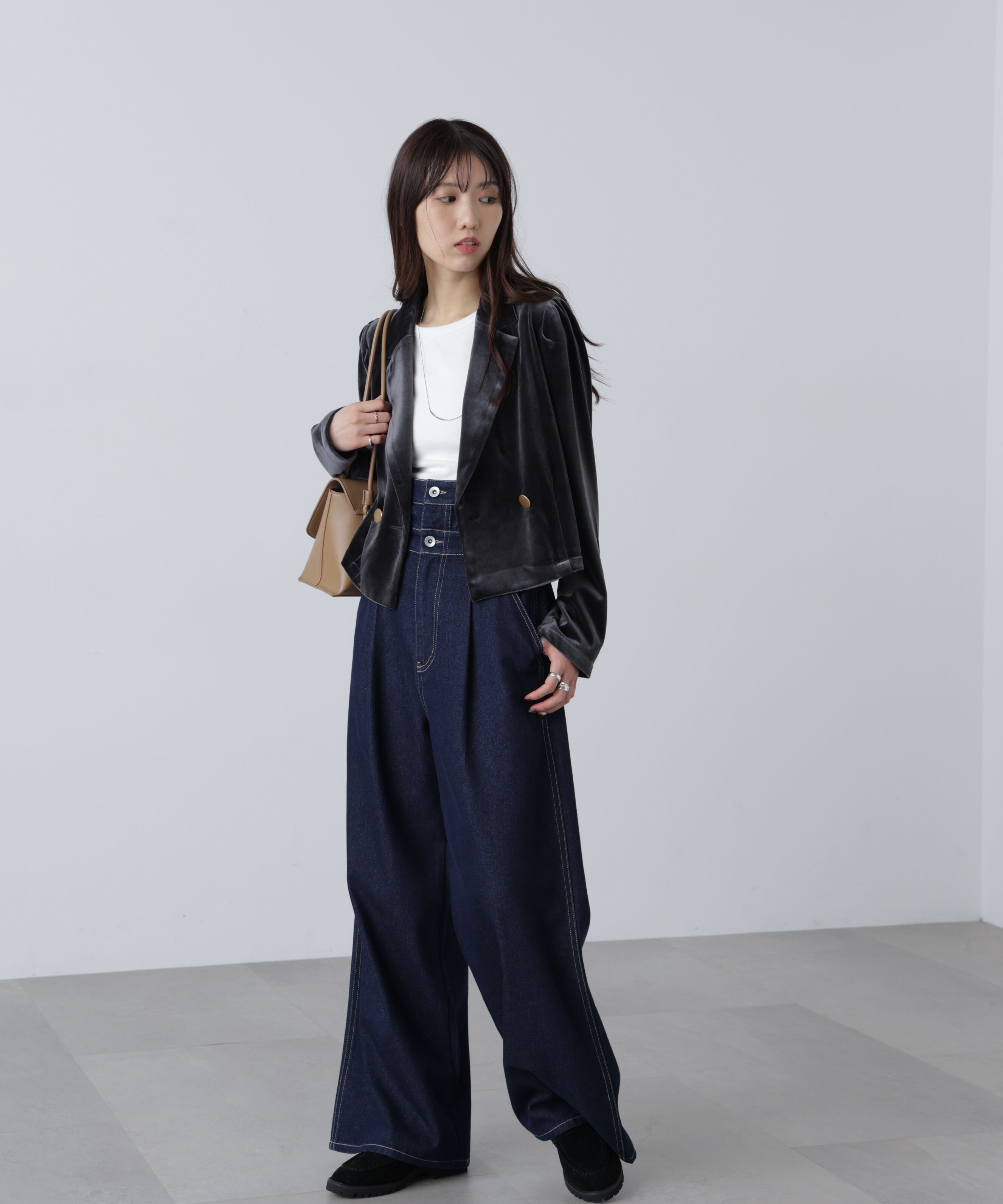  「金ボタンベロアクロップドジャケット」|その他|