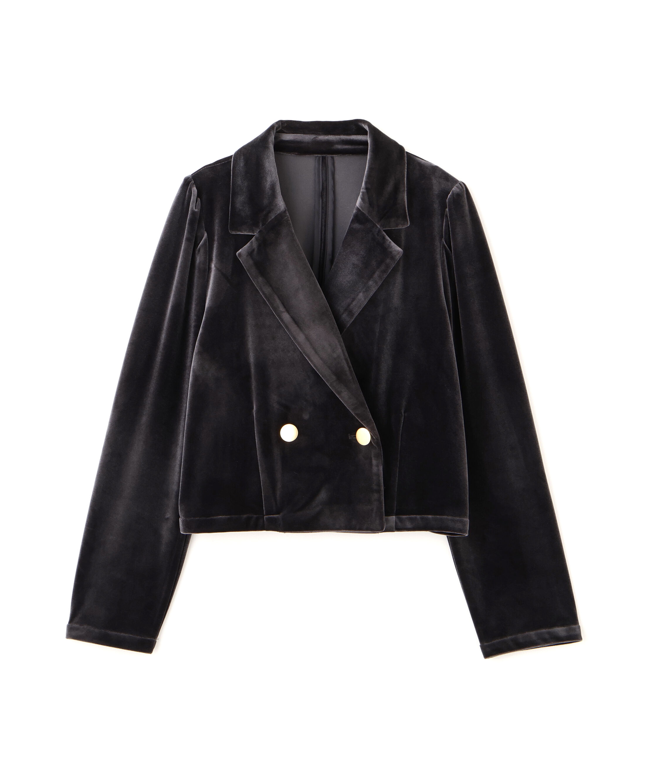  「金ボタンベロアクロップドジャケット」|その他|