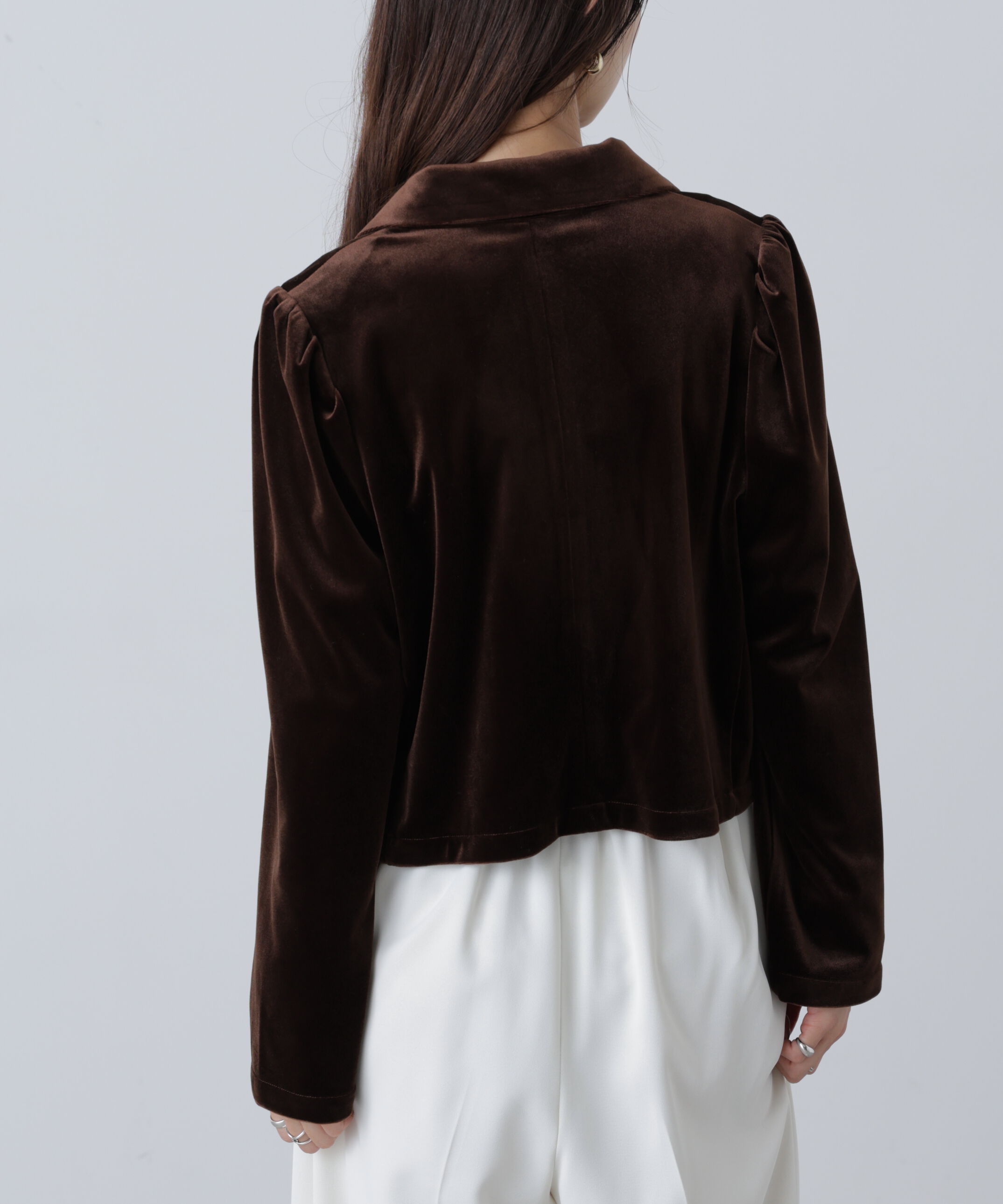  「金ボタンベロアクロップドジャケット」|その他|