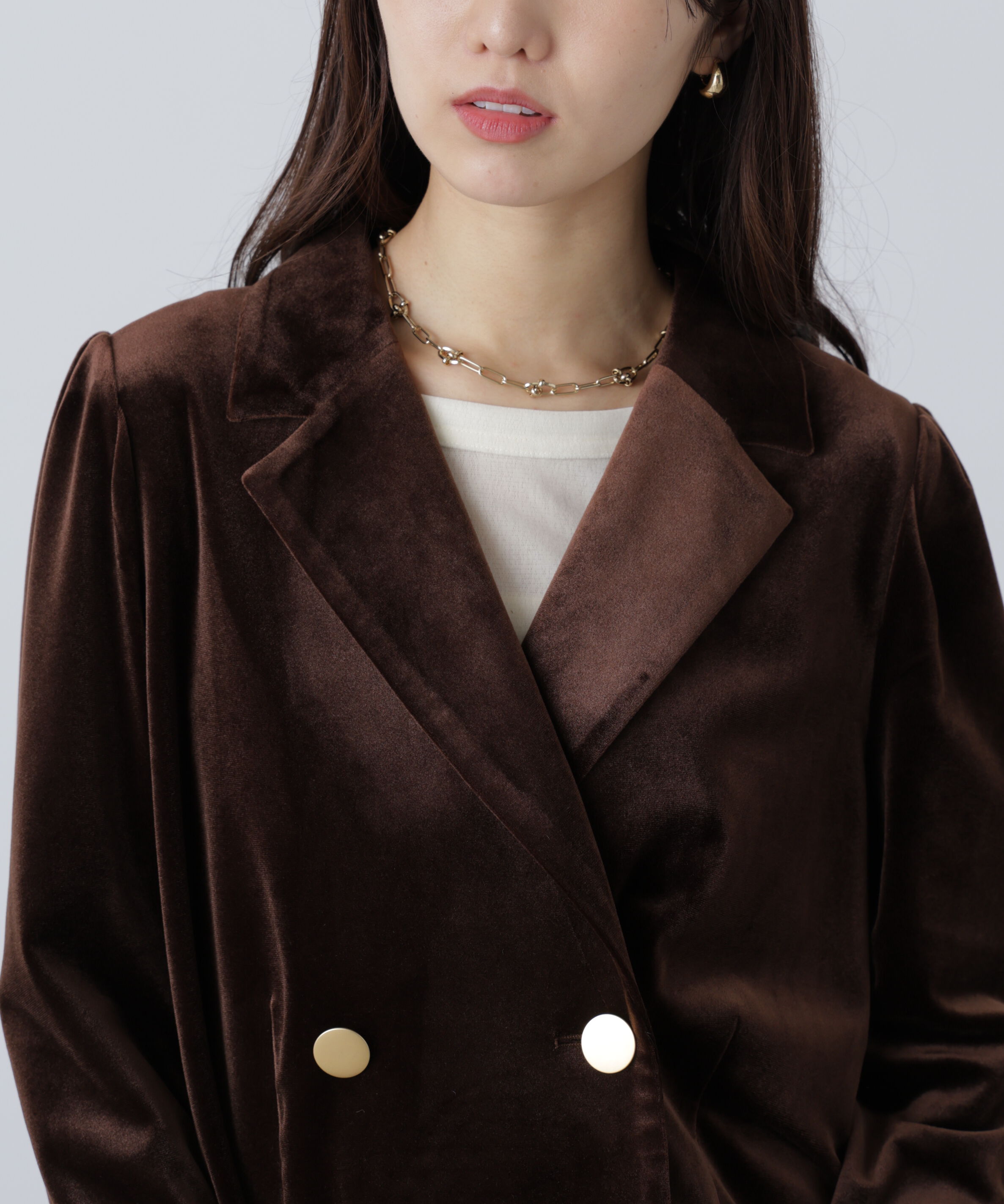  「金ボタンベロアクロップドジャケット」|その他|