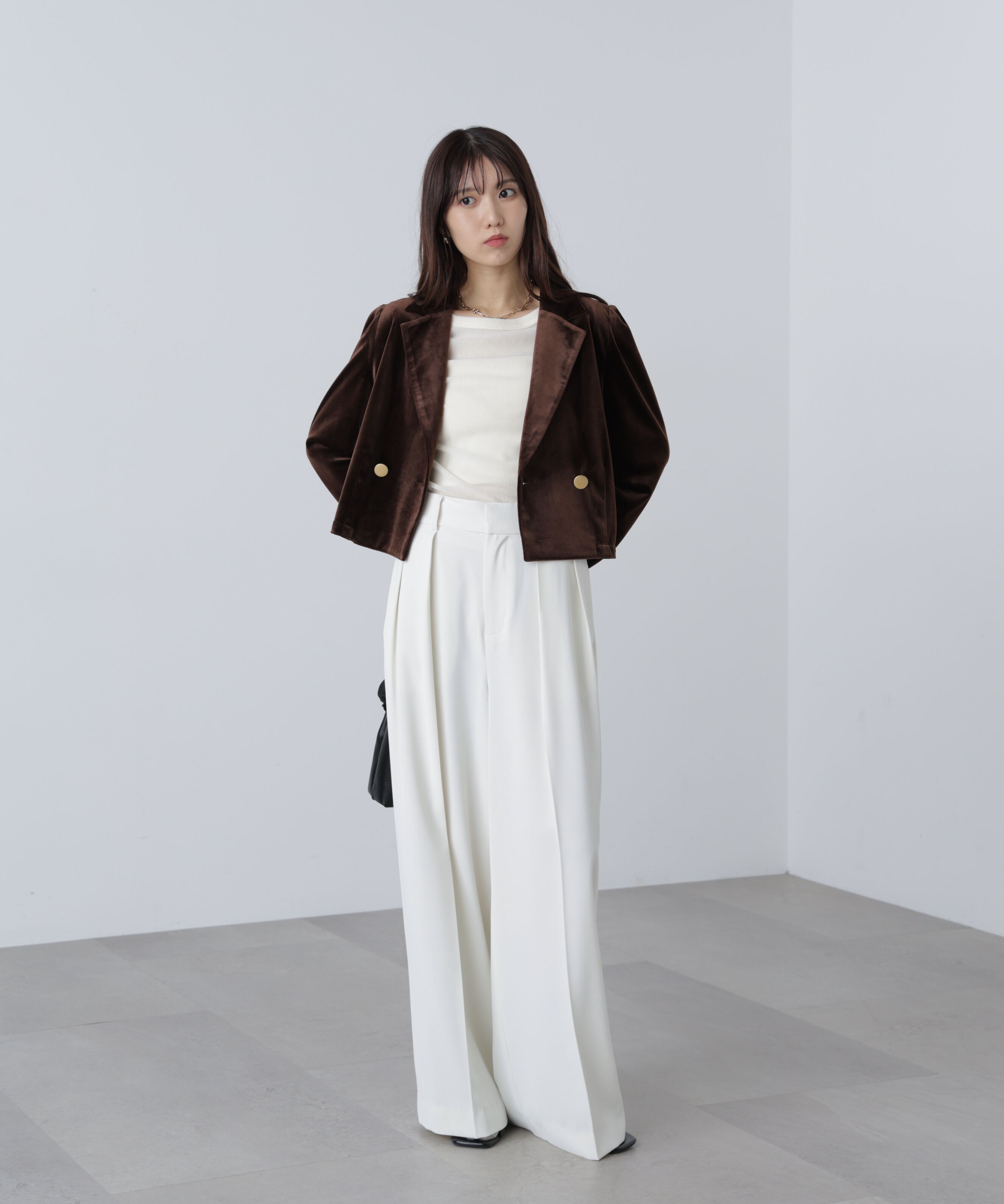  「金ボタンベロアクロップドジャケット」|その他|