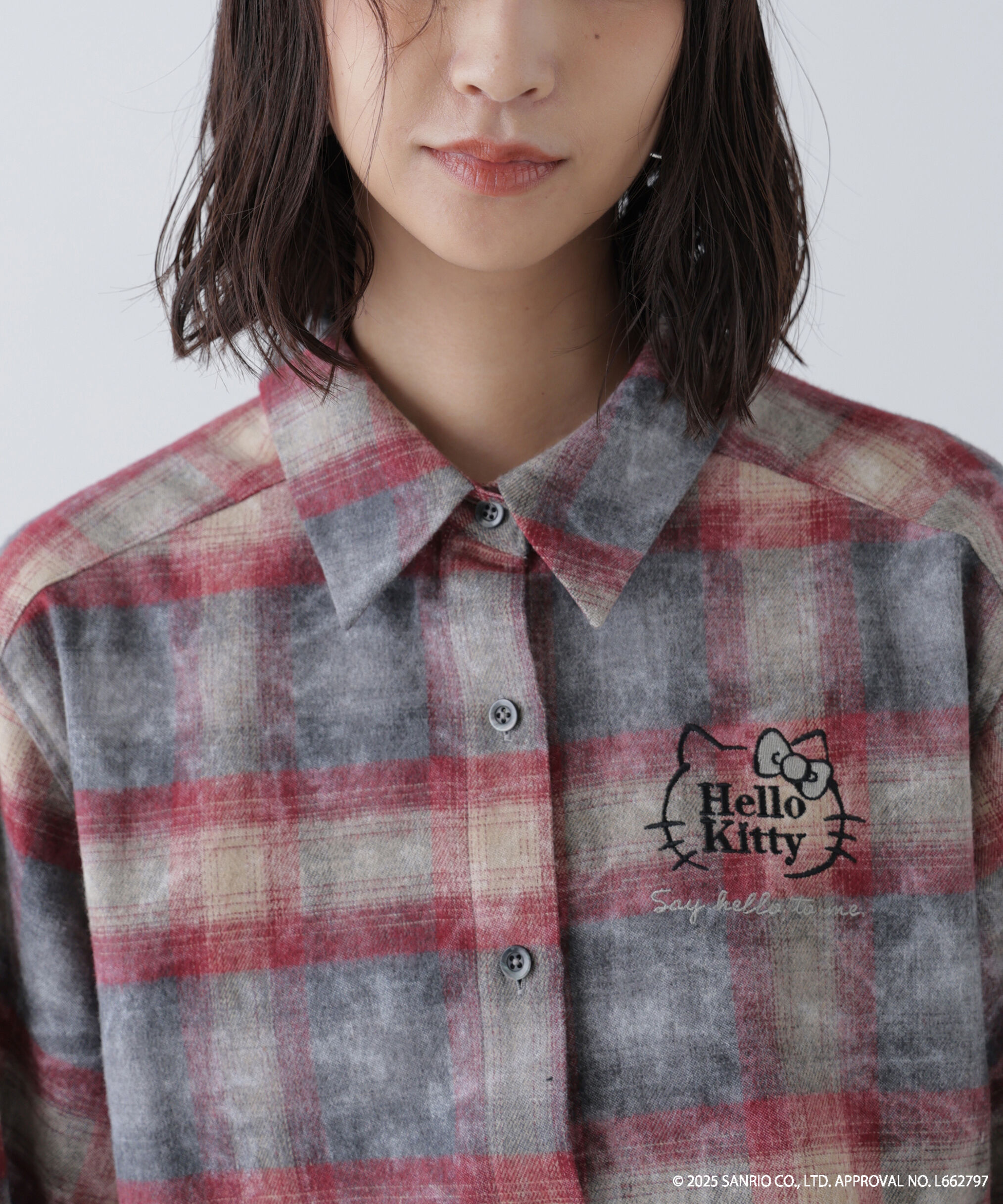 「サンリオキャラクターズコラボ CHECK SHIRT チェックシャツ」|シャツ・ブラウス|