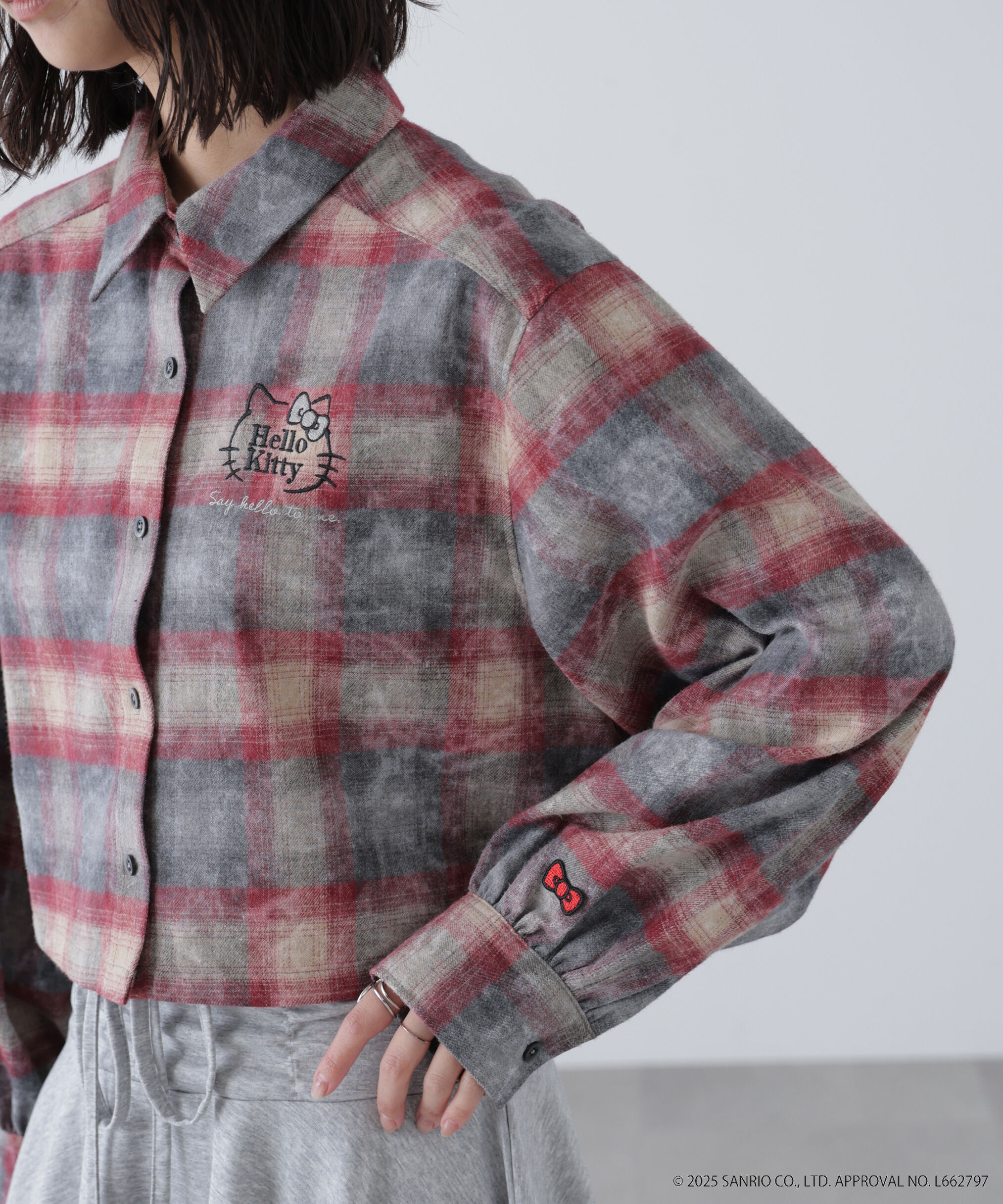  「サンリオキャラクターズコラボ CHECK SHIRT チェックシャツ」|シャツ・ブラウス|