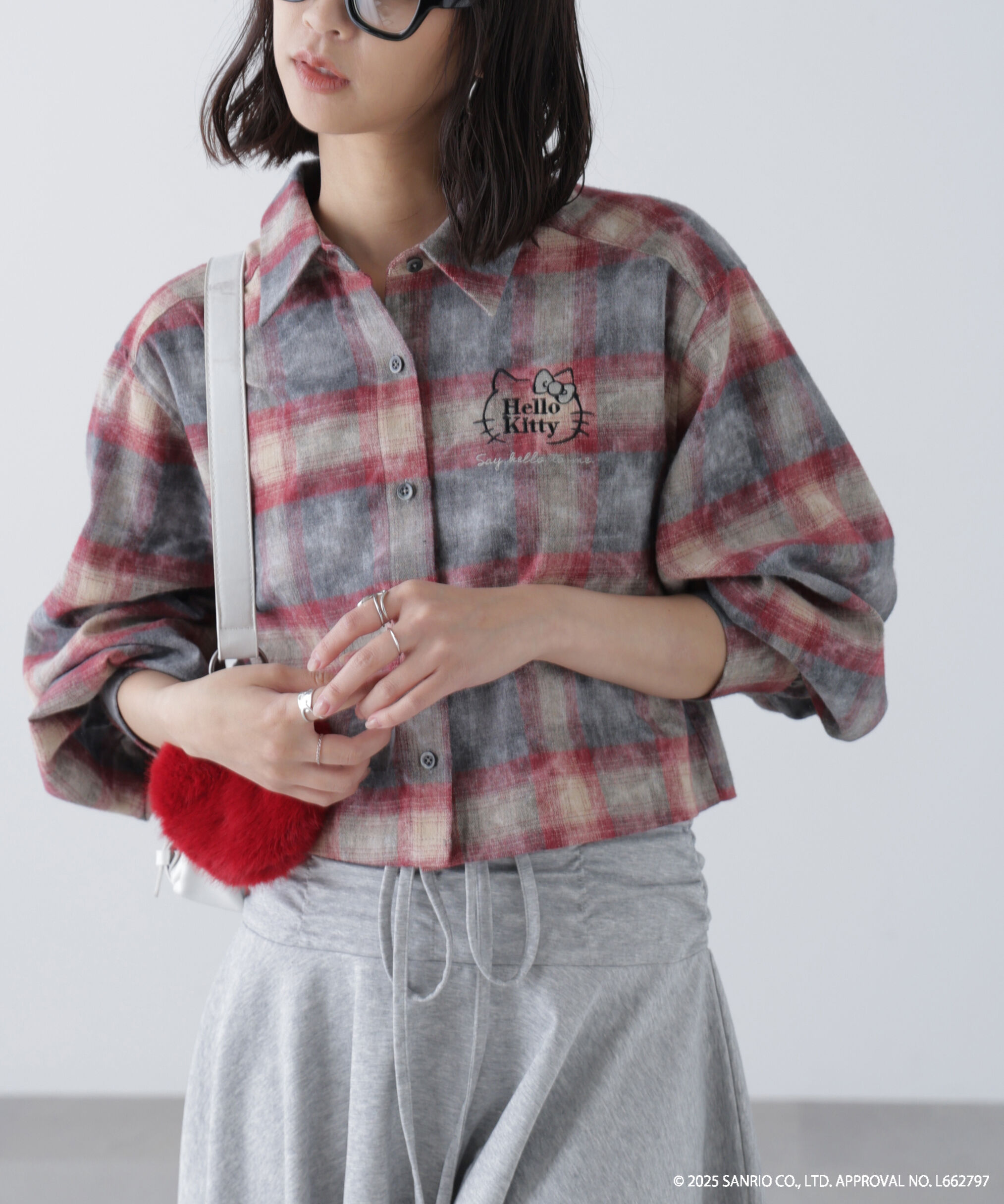  「サンリオキャラクターズコラボ CHECK SHIRT チェックシャツ」|シャツ・ブラウス|