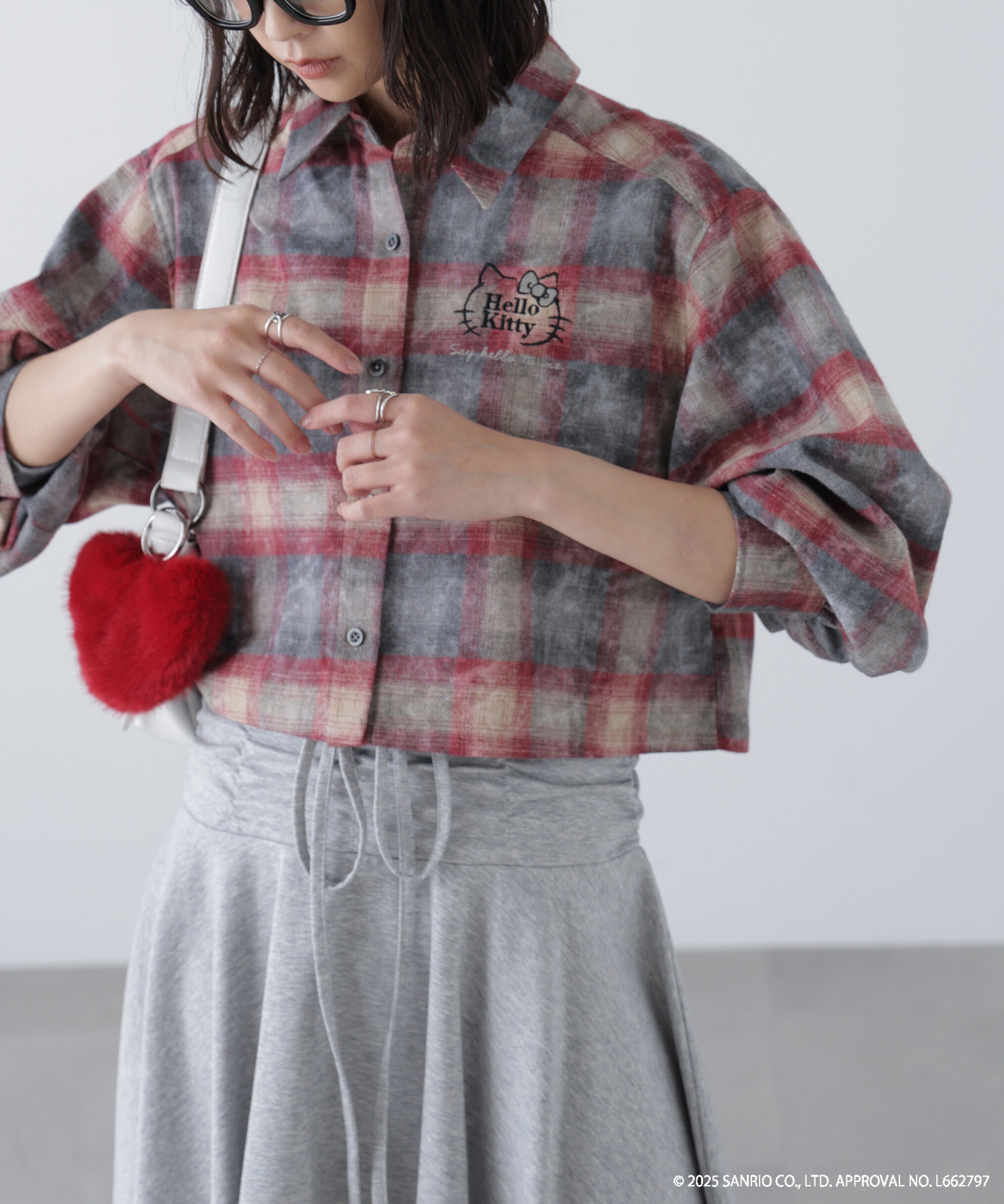  「サンリオキャラクターズコラボ CHECK SHIRT チェックシャツ」|シャツ・ブラウス|