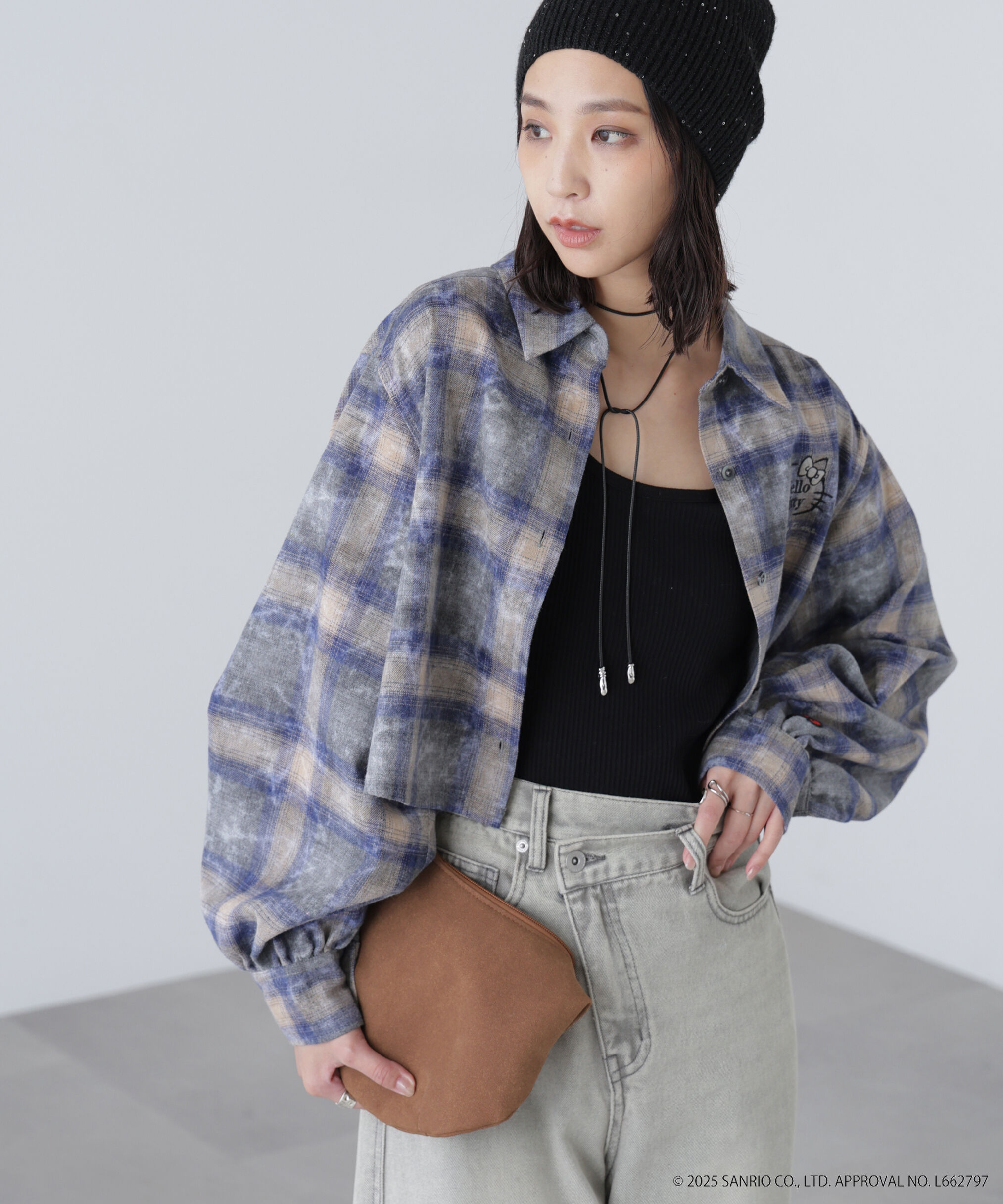  「サンリオキャラクターズコラボ CHECK SHIRT チェックシャツ」|シャツ・ブラウス|