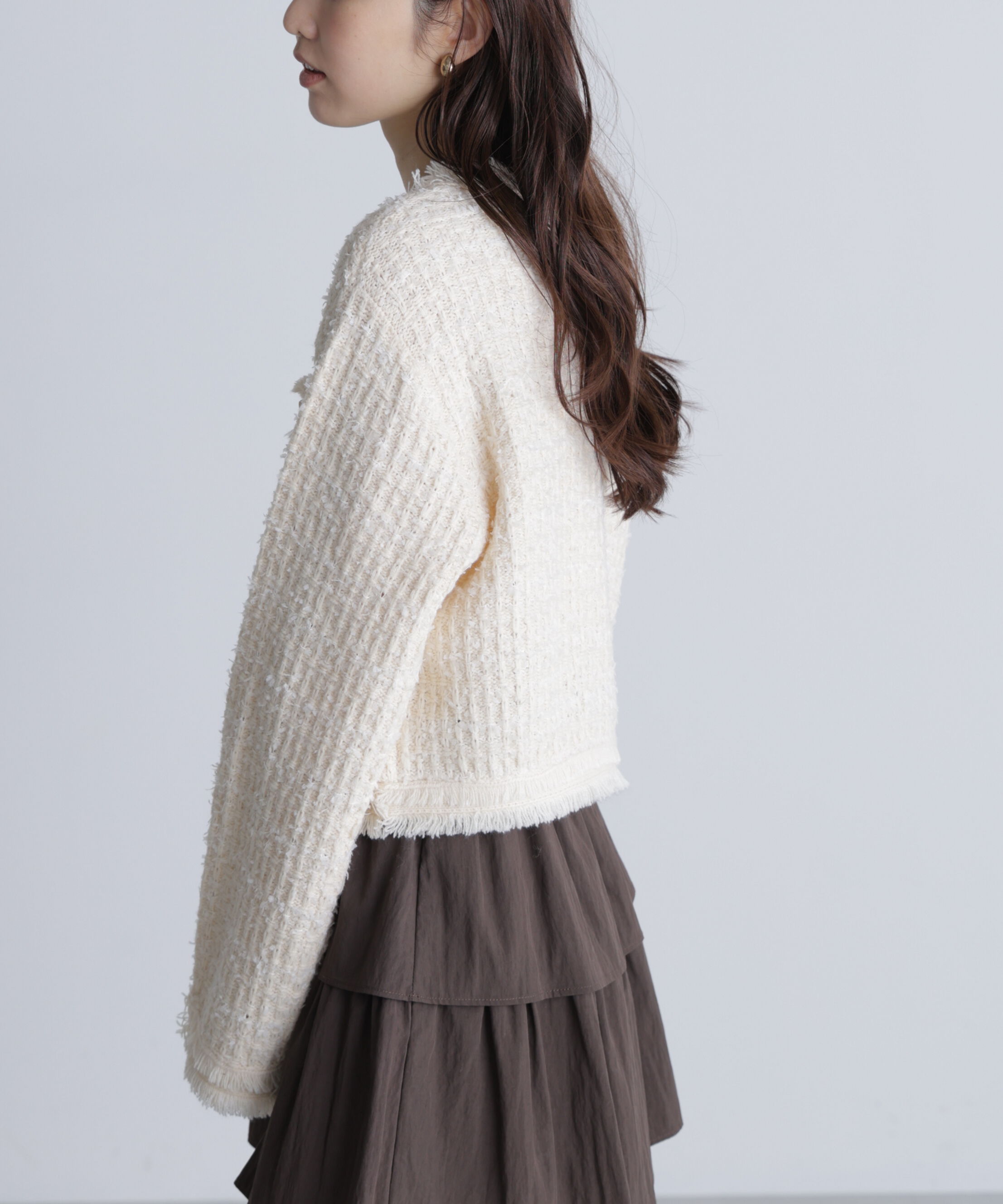  「ツィードニットカーディガン」|ニット・セーター|