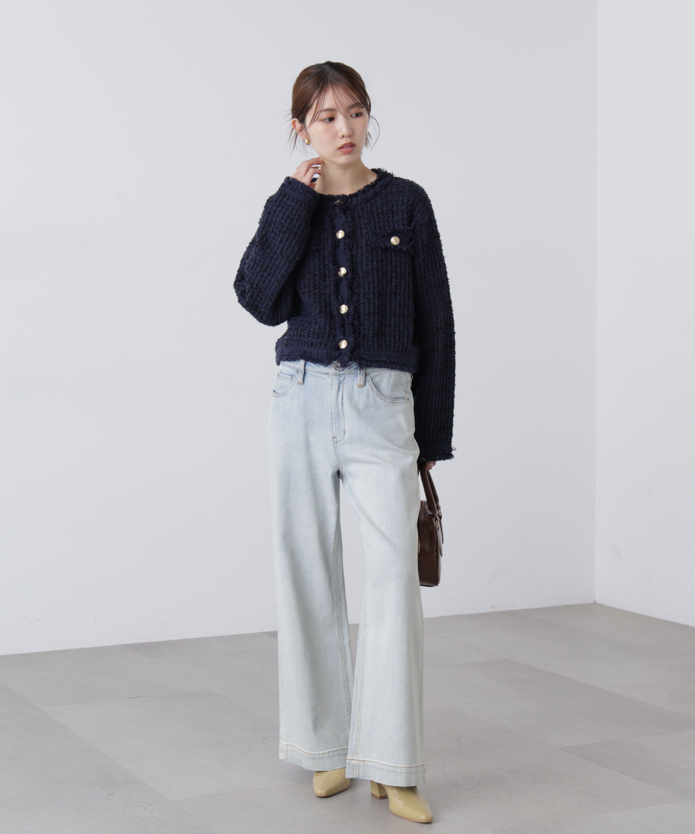  「ツィードニットカーディガン」|ニット・セーター|