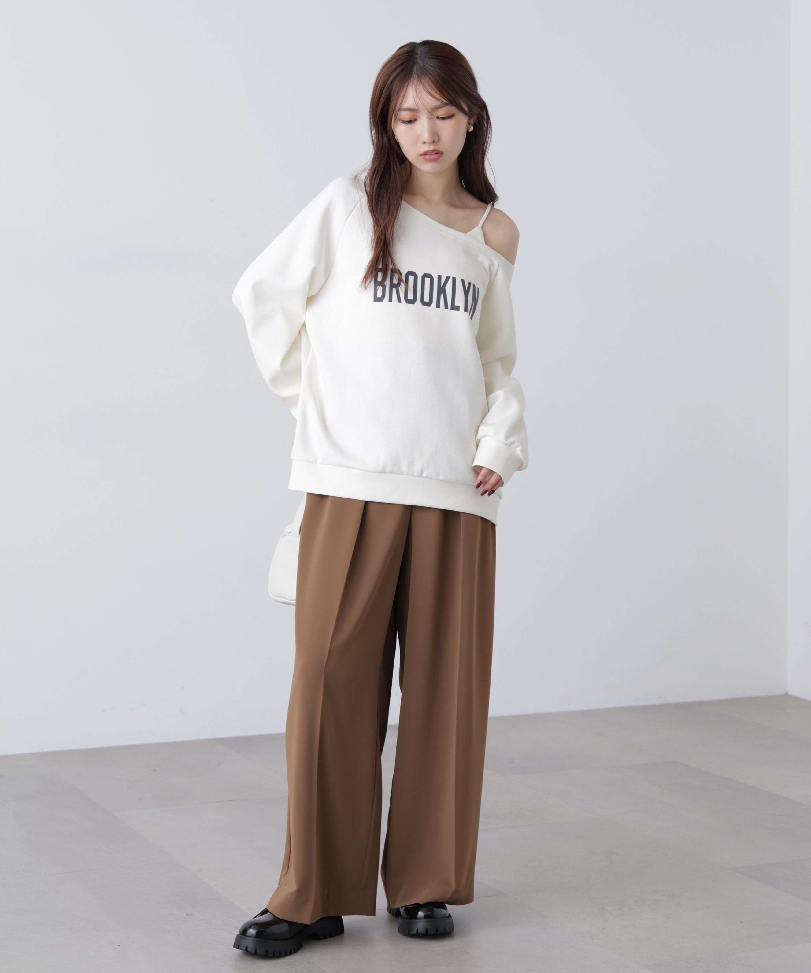  「ワンショルロゴプリントスウェット」|Tシャツ・カットソー|