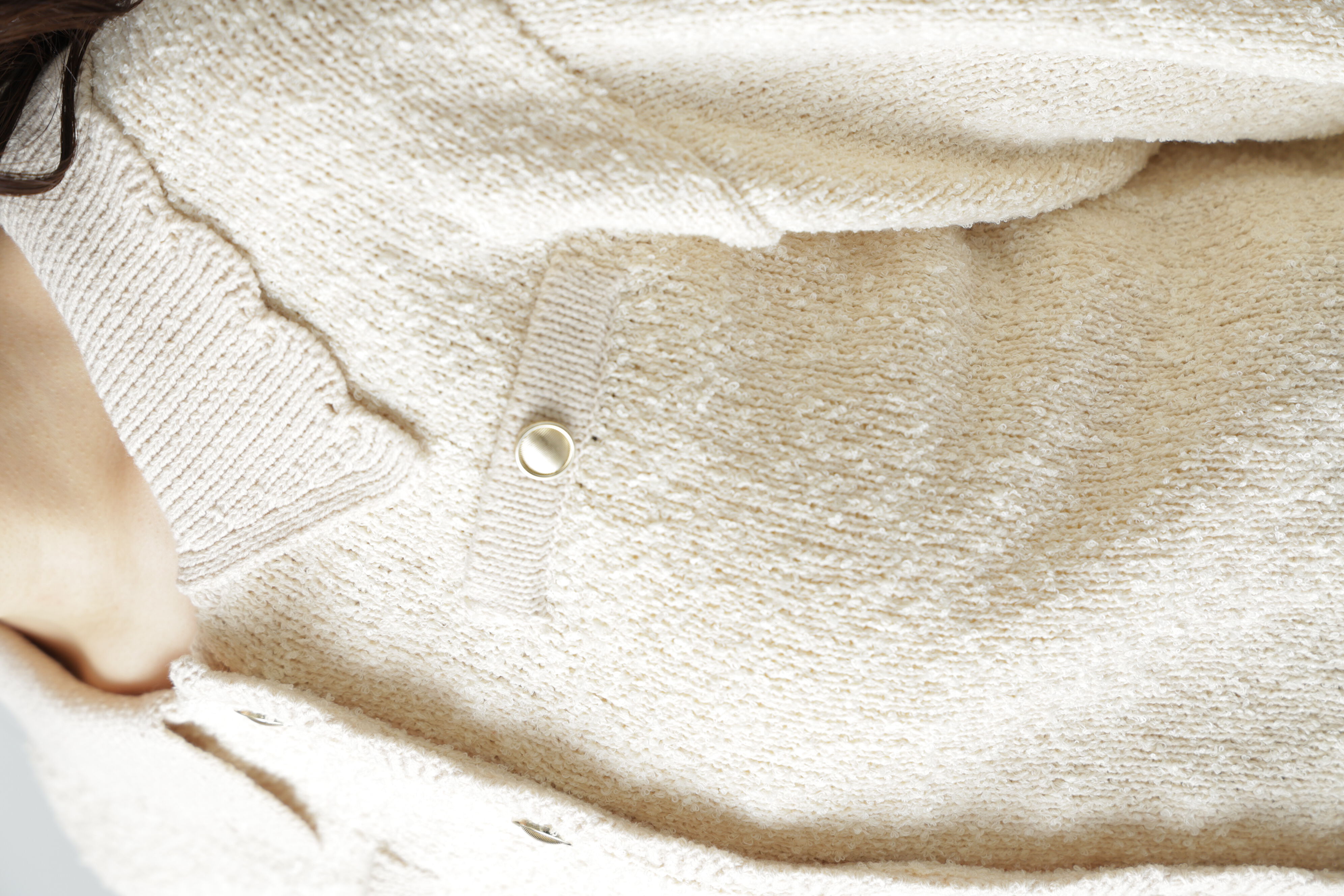  「ミニブークレツイードライクニットカーディガン」|ニット・セーター|