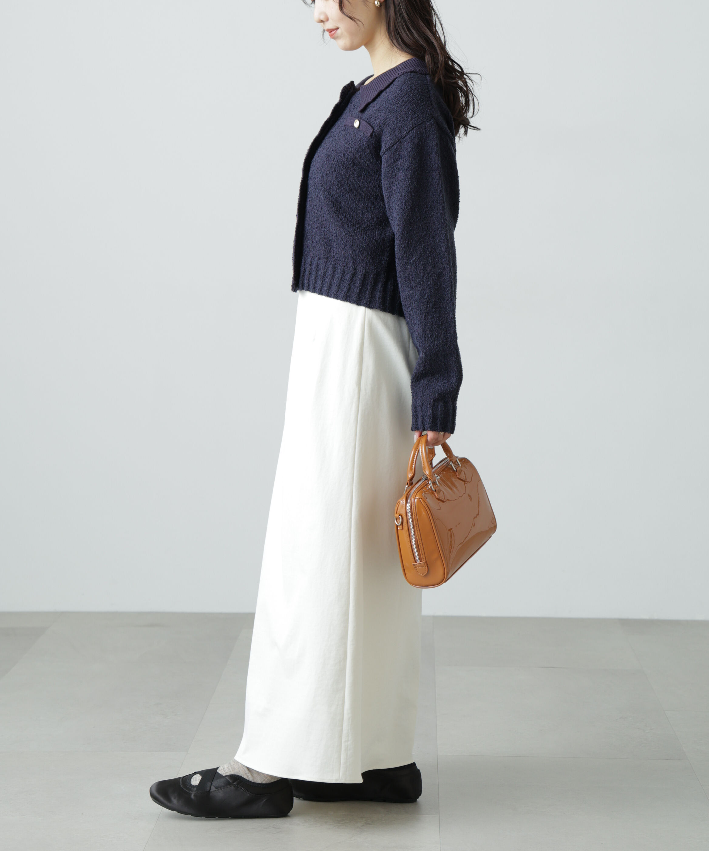  「ミニブークレツイードライクニットカーディガン」|ニット・セーター|