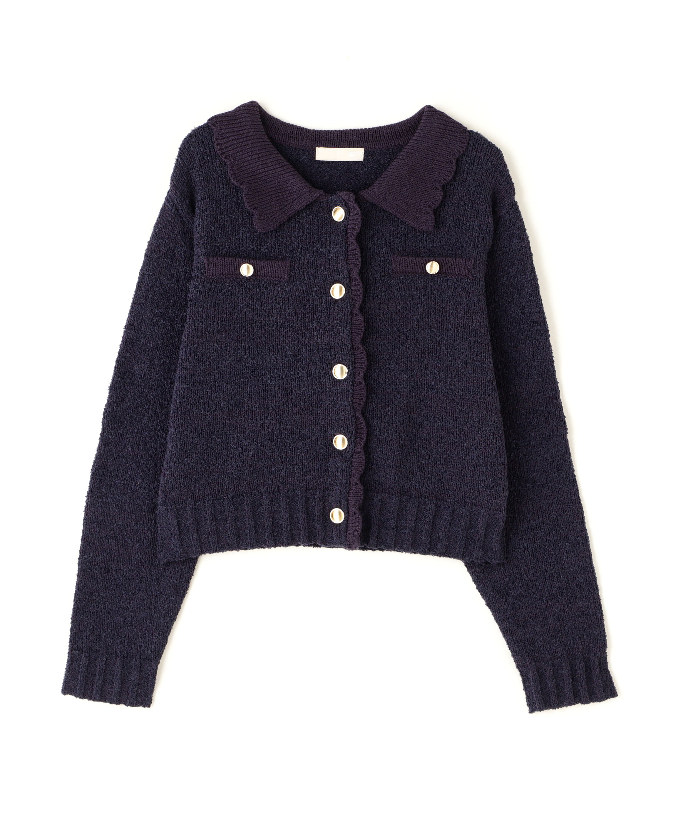  「ミニブークレツイードライクニットカーディガン」|ニット・セーター|