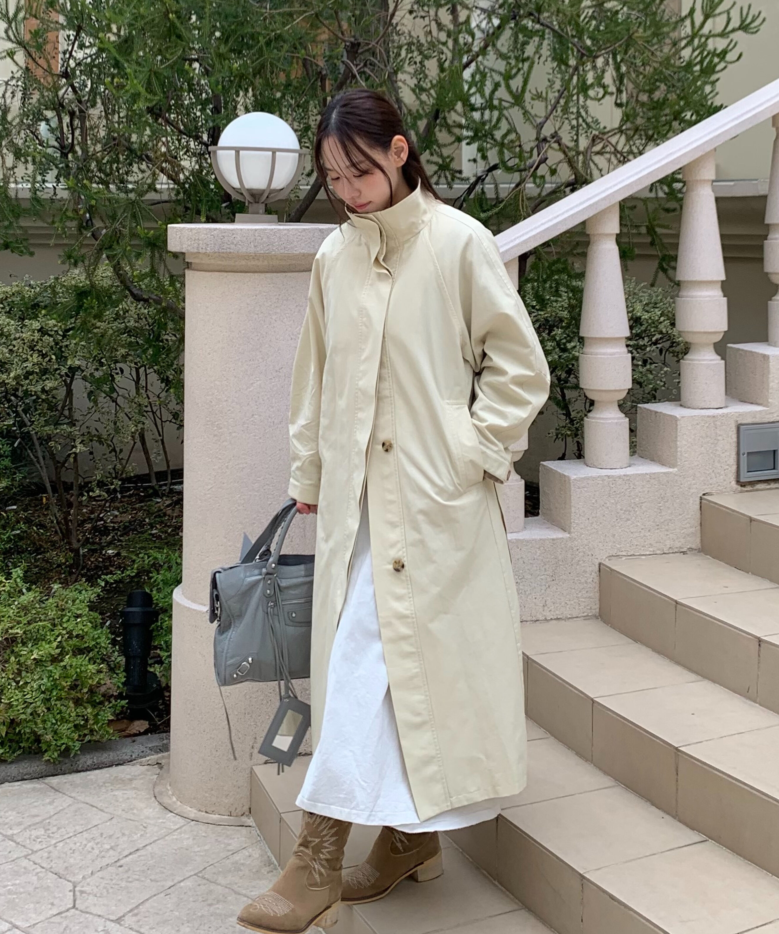  「スタンドカラーロングトレンチコート」|その他|