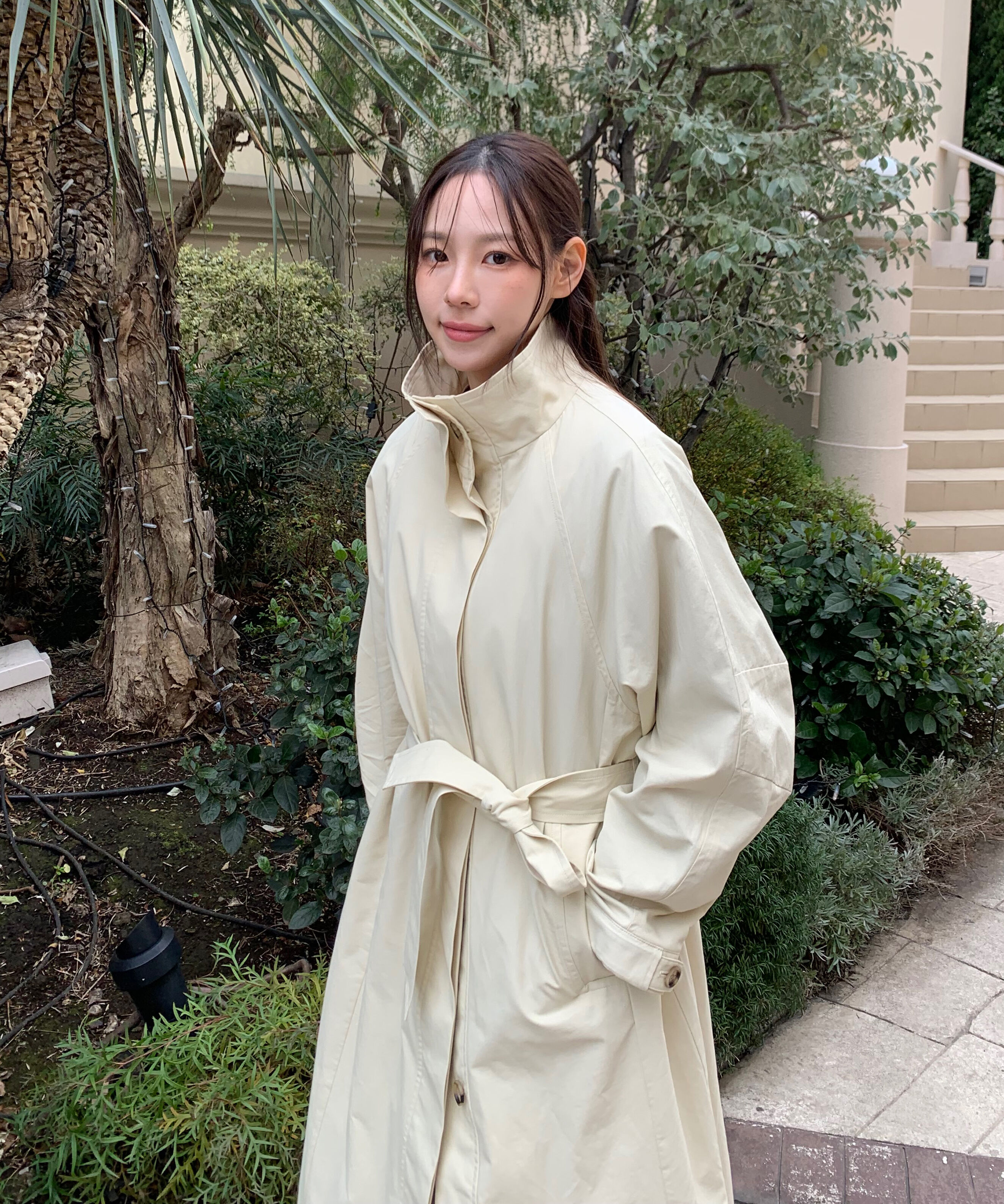  「スタンドカラーロングトレンチコート」|その他|