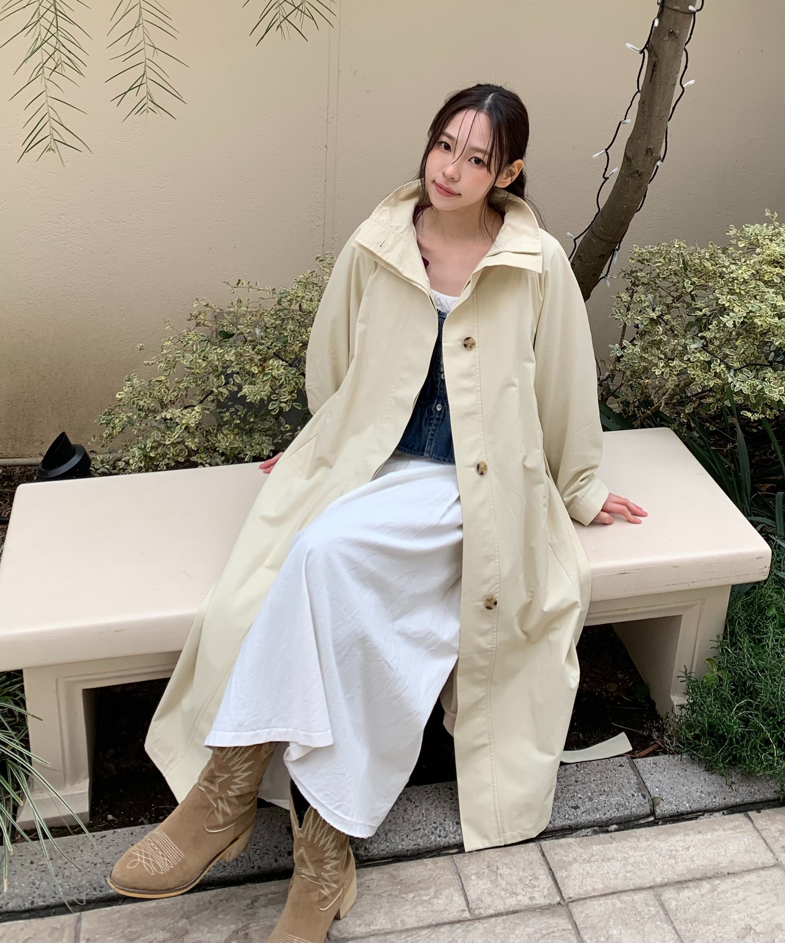  「スタンドカラーロングトレンチコート」|その他|